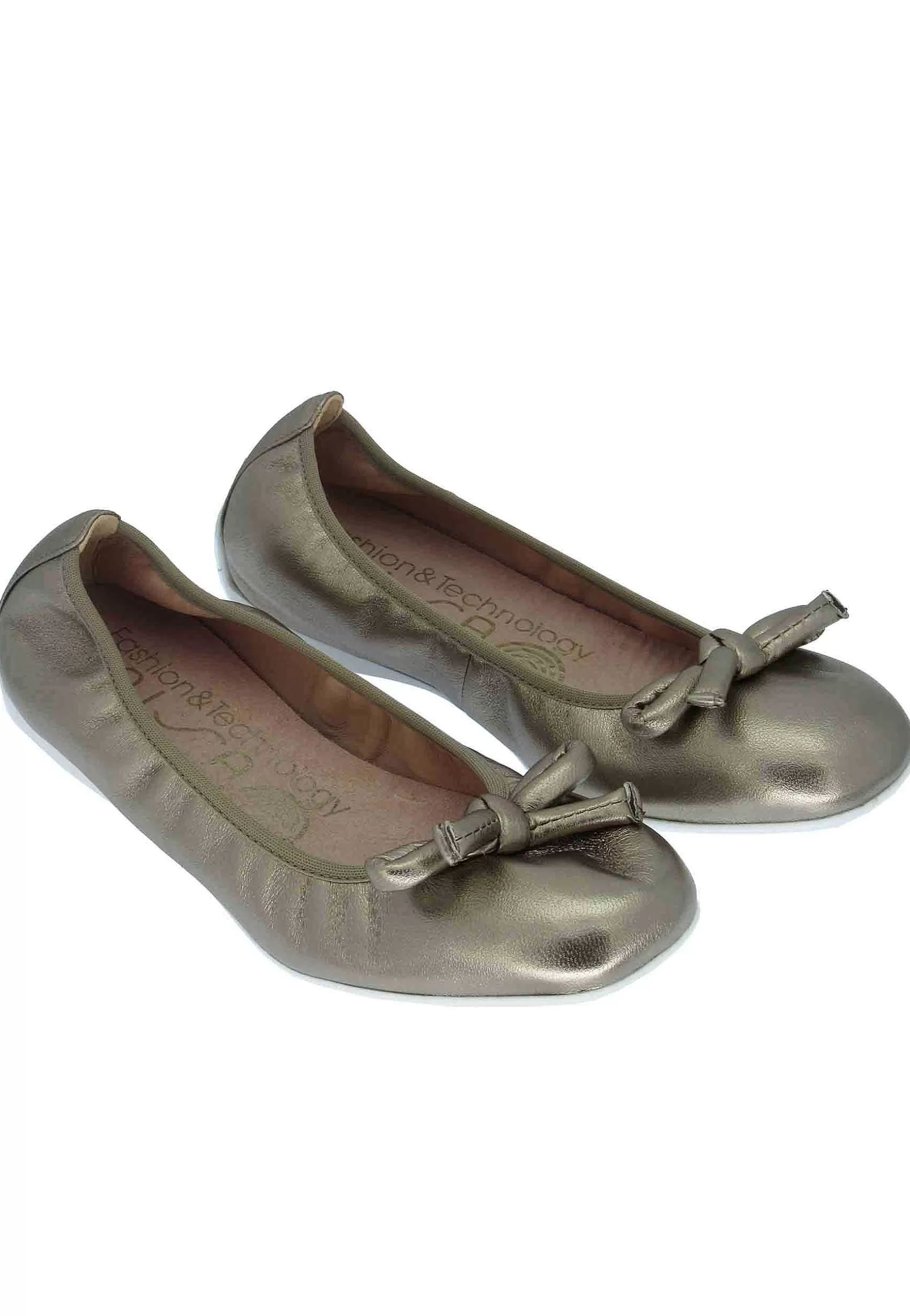 Ballerine Donna Aleda In Pelle Bronzo E Fondo Basso In Gomma*Unisa Flash Sale