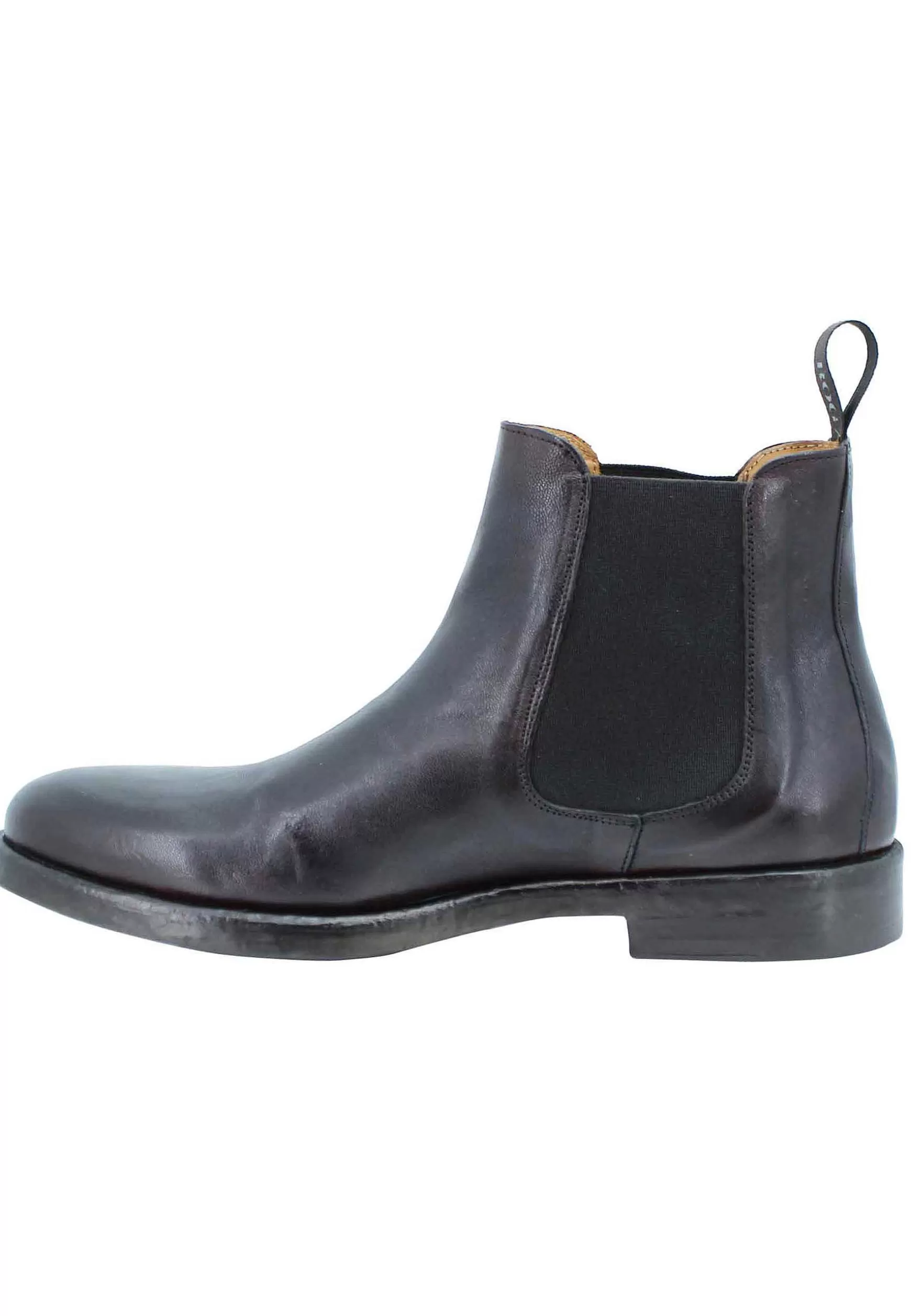 Beatles Uomo In Pelle Matta Marrone Con Suola In Gomma E Punta Tonda*Rogal Store