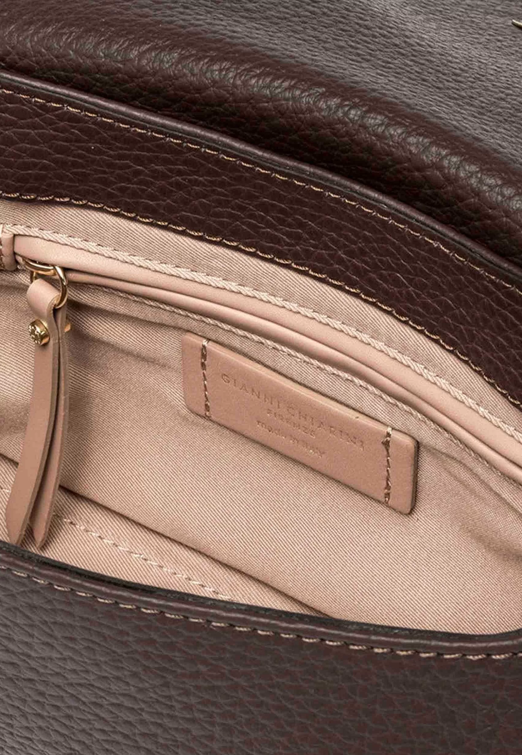 Borsa Donna A Spalla Brooke In Pelle Castoro Con Gancio Laterale Oro*Gianni Chiarini Flash Sale