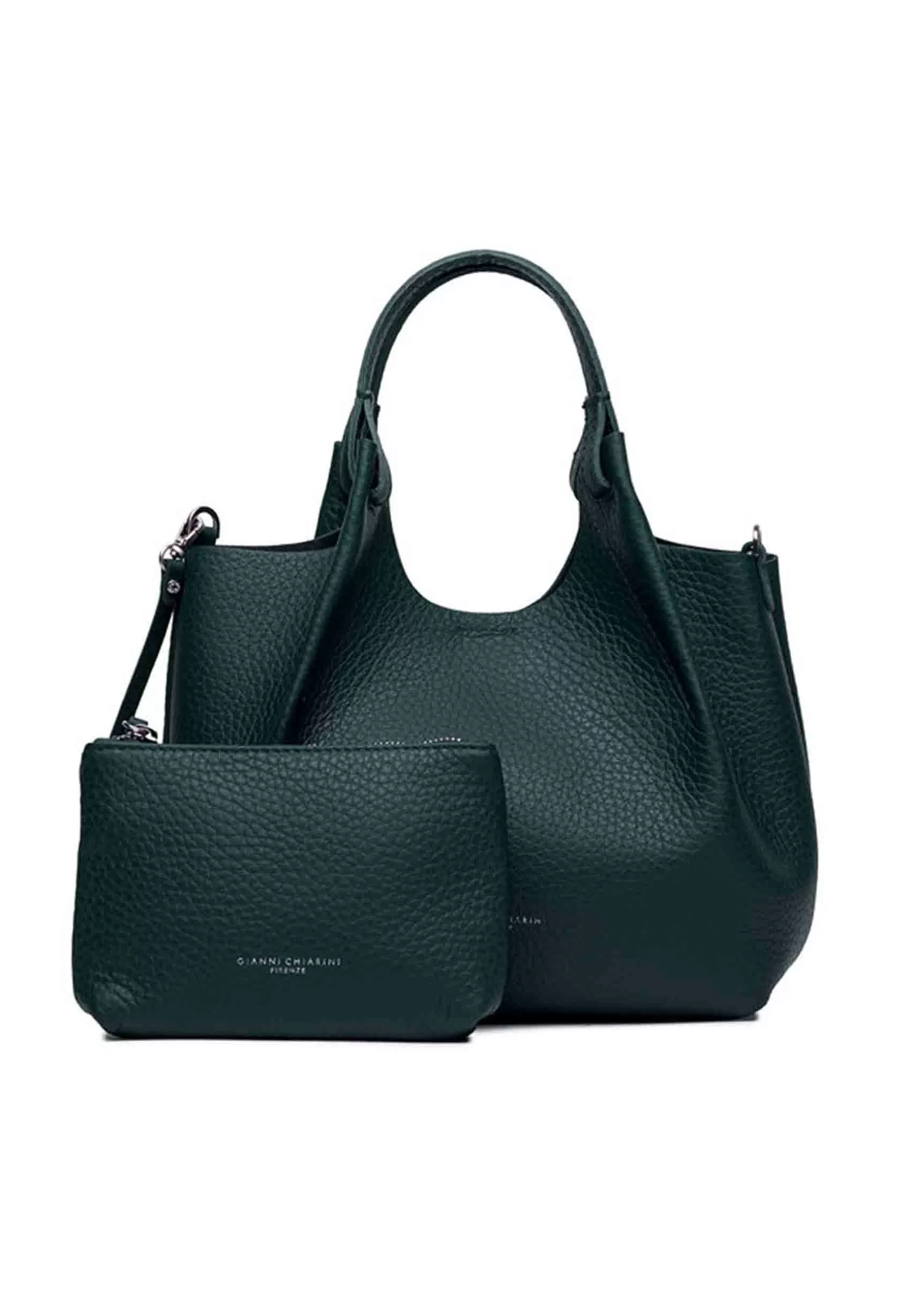 Borsa Donna A Spalla Dua In Pelle Verde Con Tracolla In Tinta*Gianni Chiarini Online