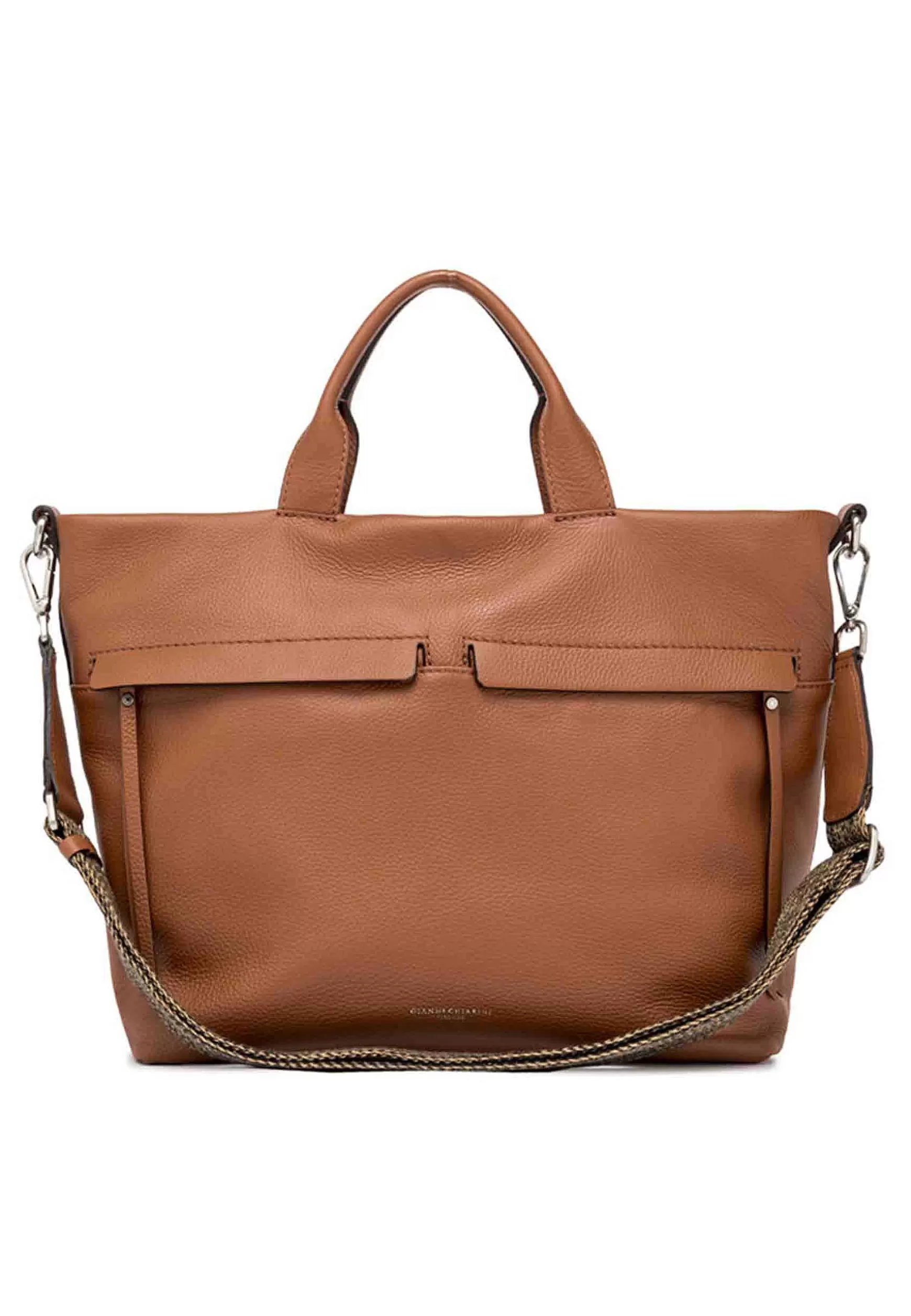 Borsa Donna A Spalla Duna In Pelle Cuoio Con Tracolla In Tessuto Removibile*Gianni Chiarini Flash Sale