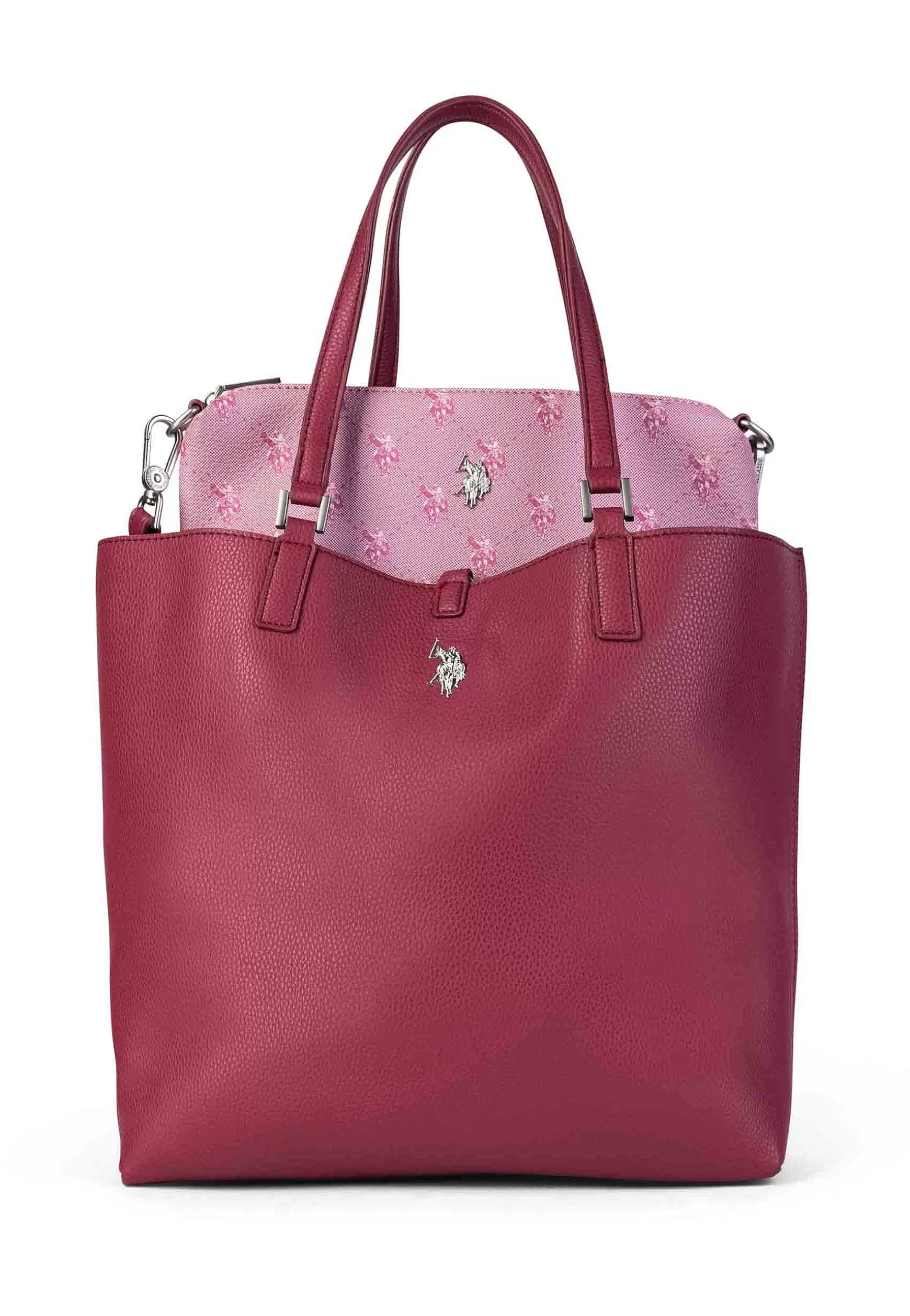 Borsa Donna A Spalla In Eco Pelle Viola Con Doppi Manici Malibu Large Shopping*U.S. Polo Assn Clearance