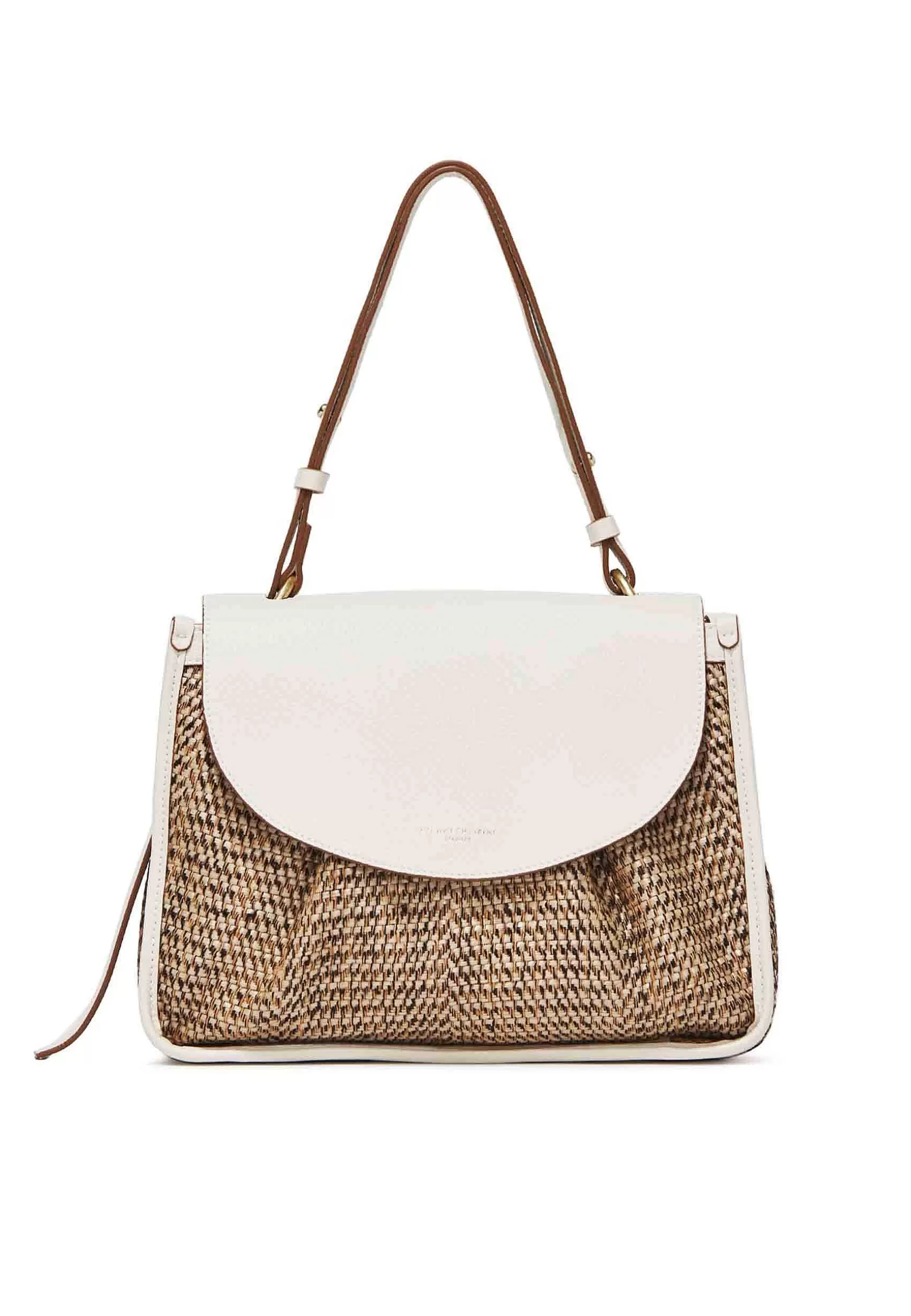 Borsa Donna A Spalla Louise In Pelle Beige E Tessuto Naturale Con Tracolla Regolabile*Gianni Chiarini Hot
