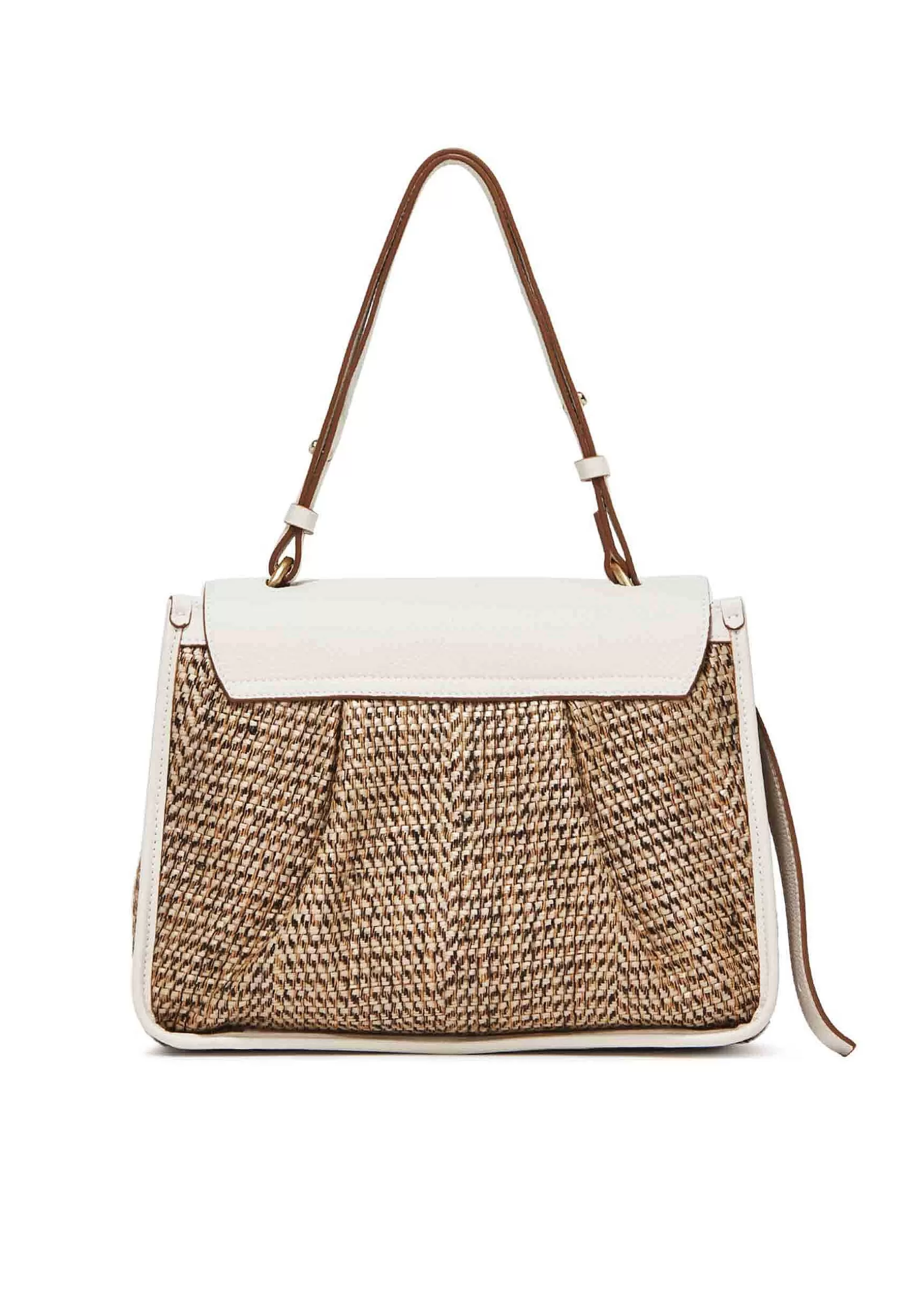 Borsa Donna A Spalla Louise In Pelle Beige E Tessuto Naturale Con Tracolla Regolabile*Gianni Chiarini Hot