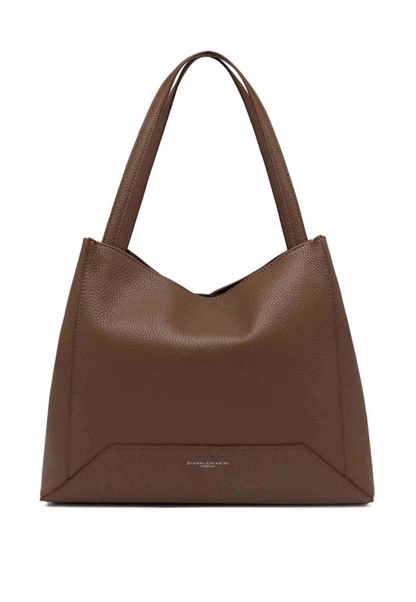 Borsa Donna A Spalla Ludovica In Pelle Marrone Con Doppi Manici*Gianni Chiarini Best Sale