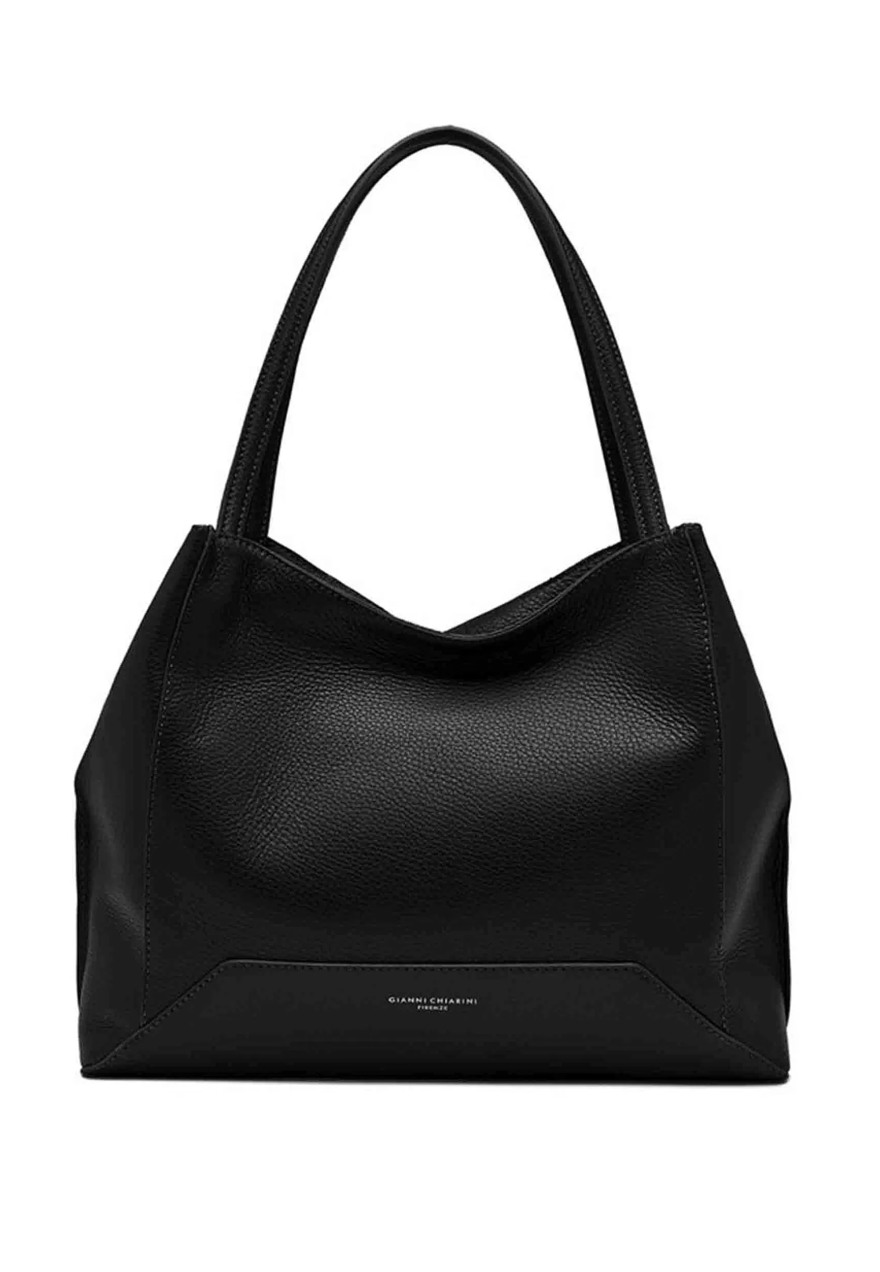 Borsa Donna A Spalla Ludovica In Pelle Nera Con Doppi Manici*Gianni Chiarini Store