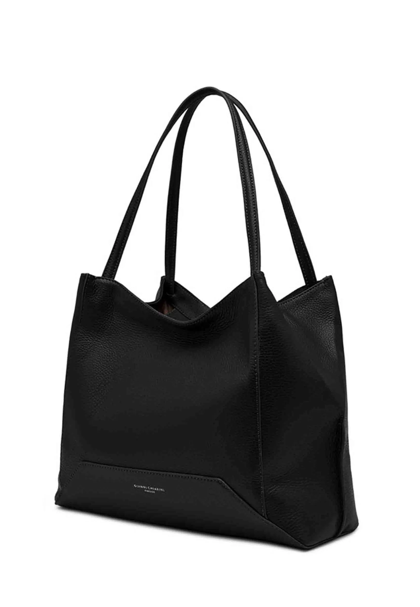 Borsa Donna A Spalla Ludovica In Pelle Nera Con Doppi Manici*Gianni Chiarini Store