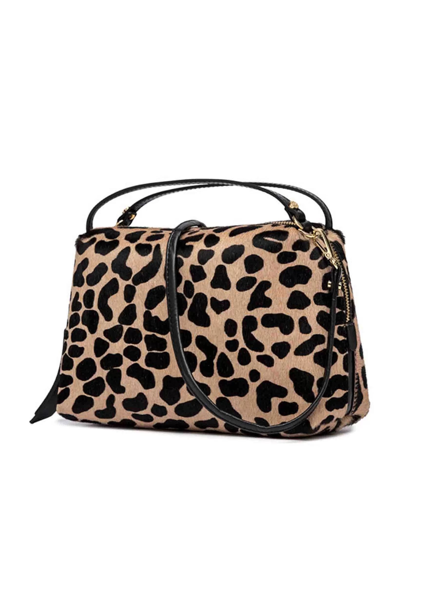 Borsa Donna A Tracolla Alifa In Pelle Animalier Con Manici E Tracolla Nera*Gianni Chiarini Cheap
