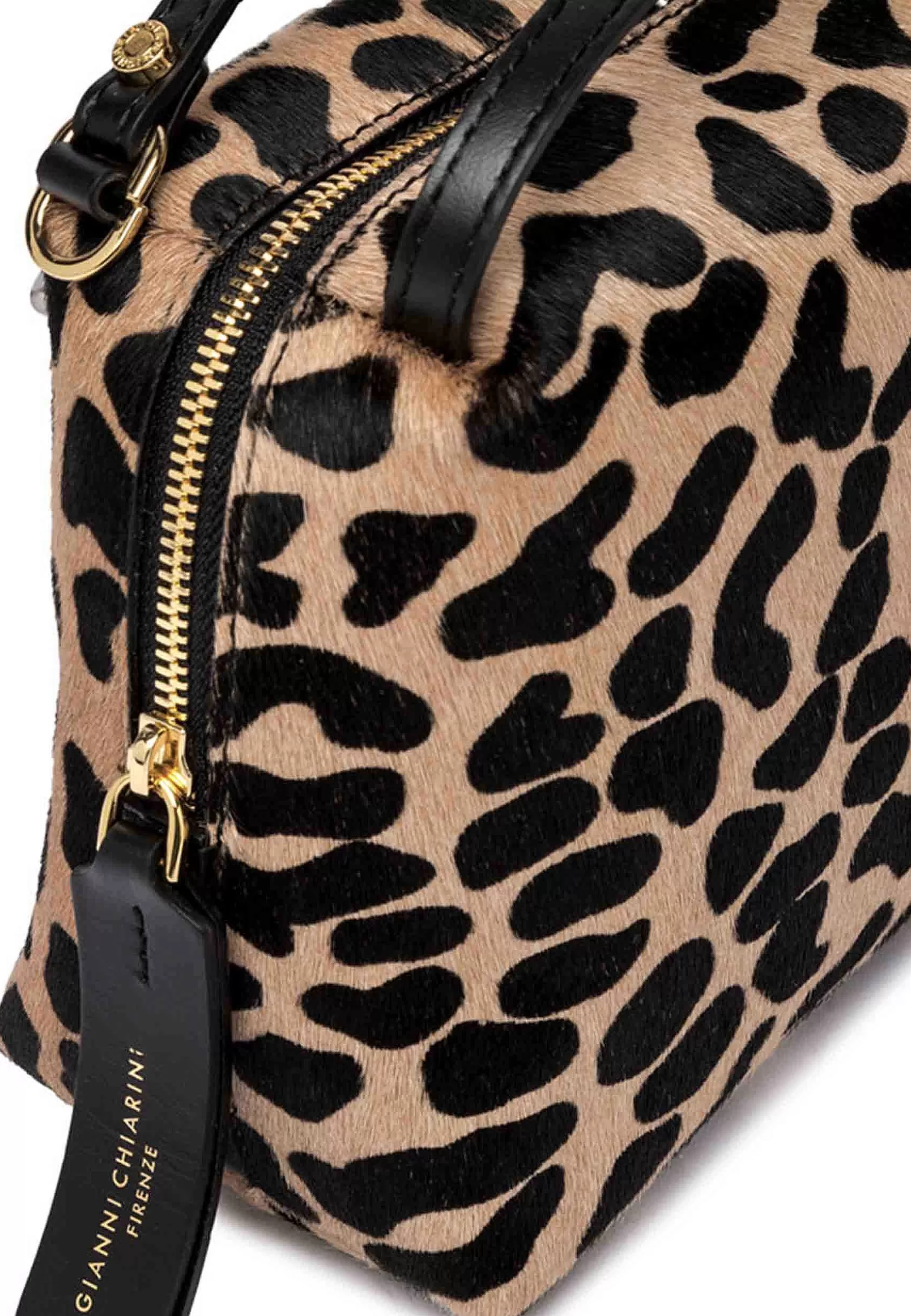 Borsa Donna A Tracolla Alifa In Pelle Animalier Con Manici E Tracolla Nera*Gianni Chiarini Cheap