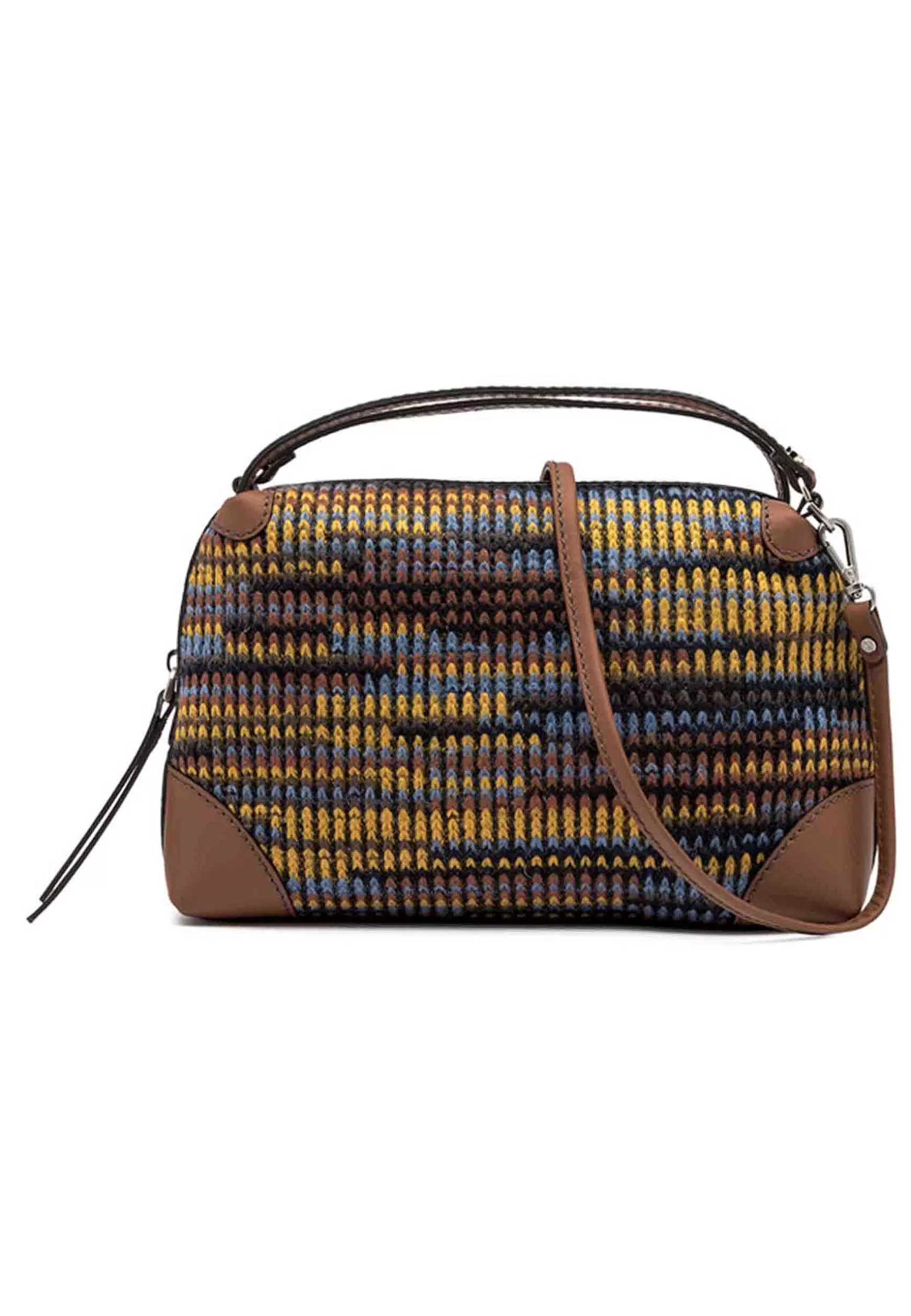Borsa Donna A Tracolla Alifa In Pelle Cuoio E Tessuto Con Manici E Tracolla In Tinta*Gianni Chiarini Hot