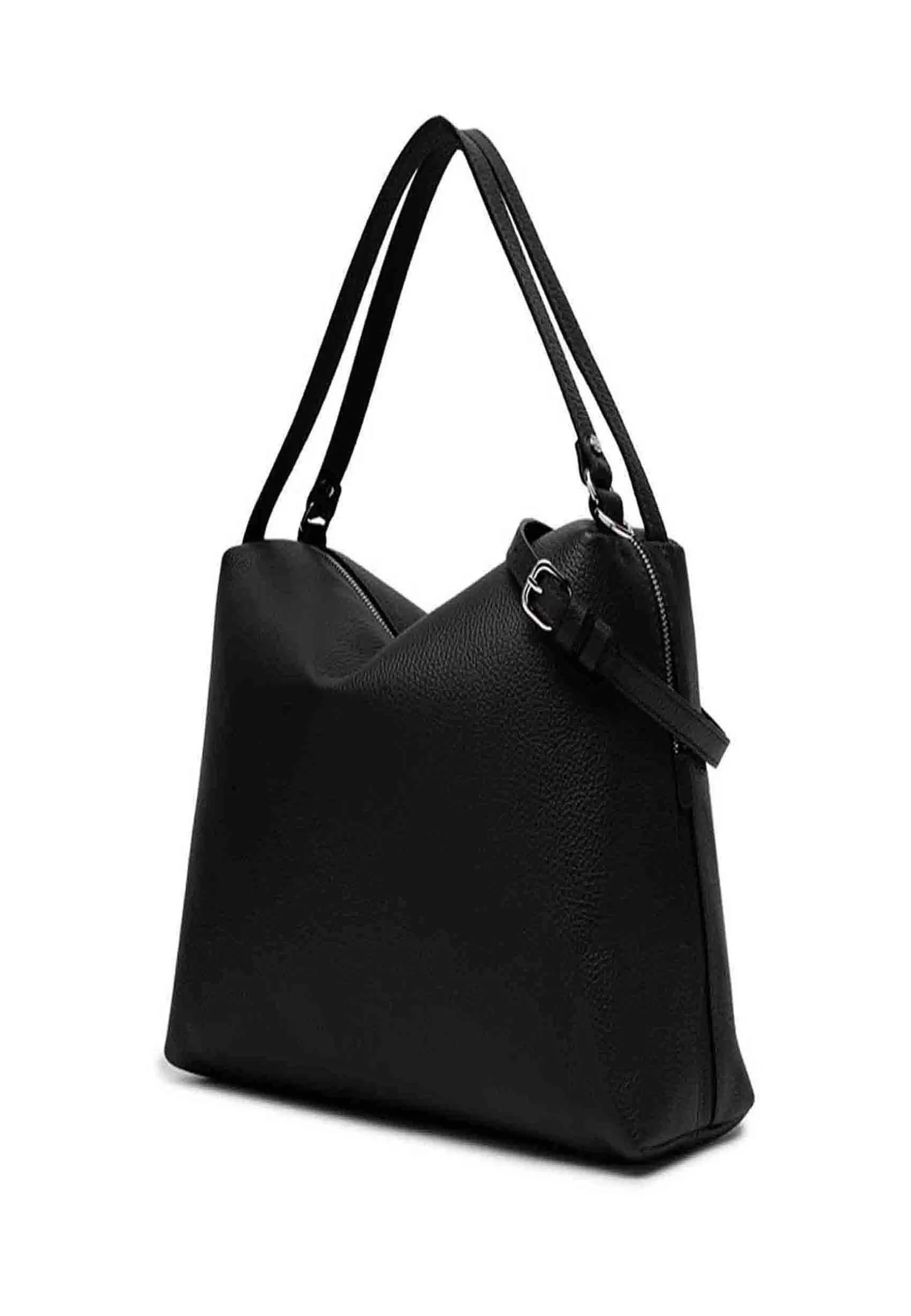 Borsa Donna A Tracolla Alifa In Pelle Nera Con Manici E Tracolla In Tinta*Gianni Chiarini Best Sale