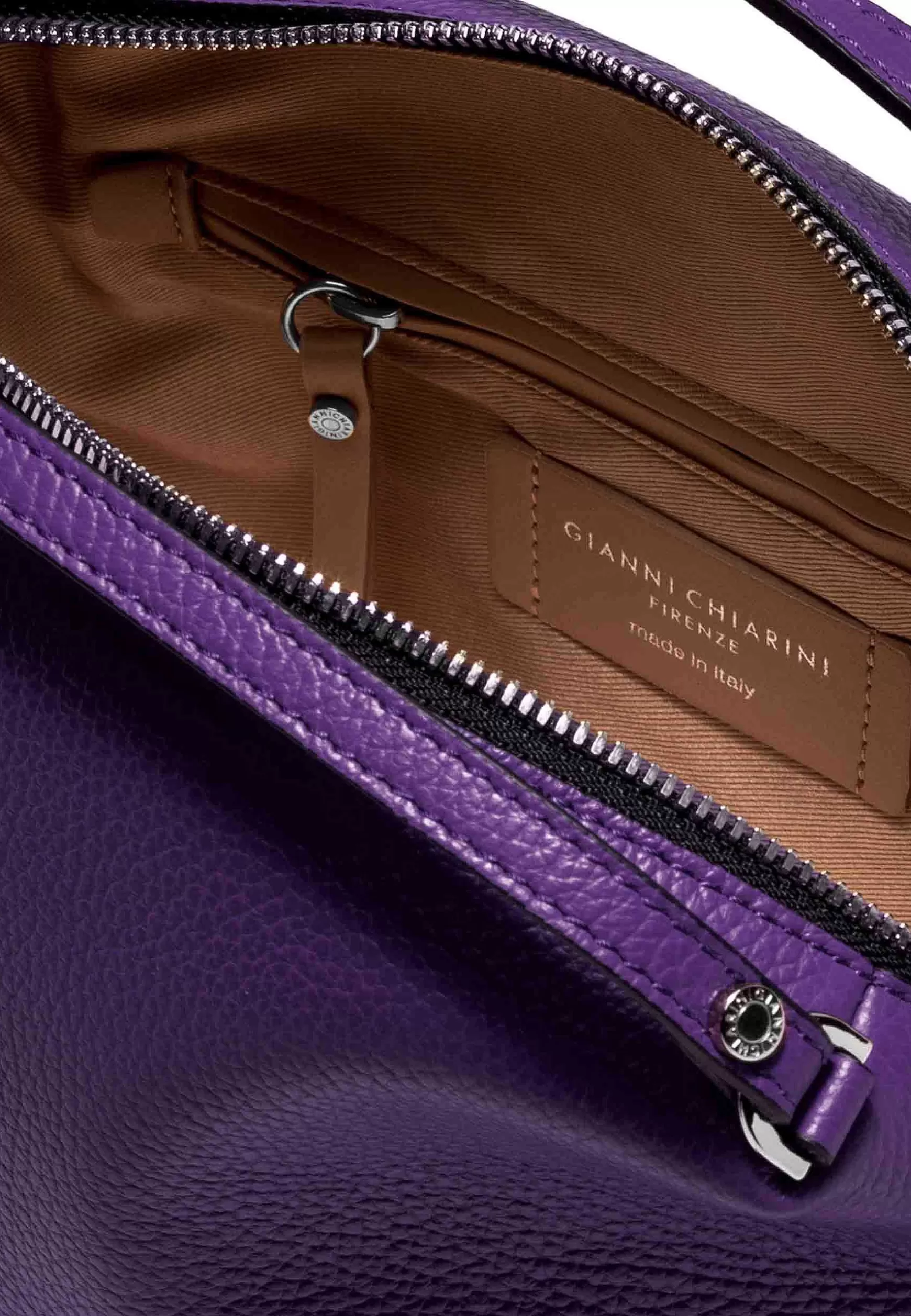 Borsa Donna A Tracolla Alifa In Pelle Viola Con Tracolla In Tinta Removibile*Gianni Chiarini Fashion