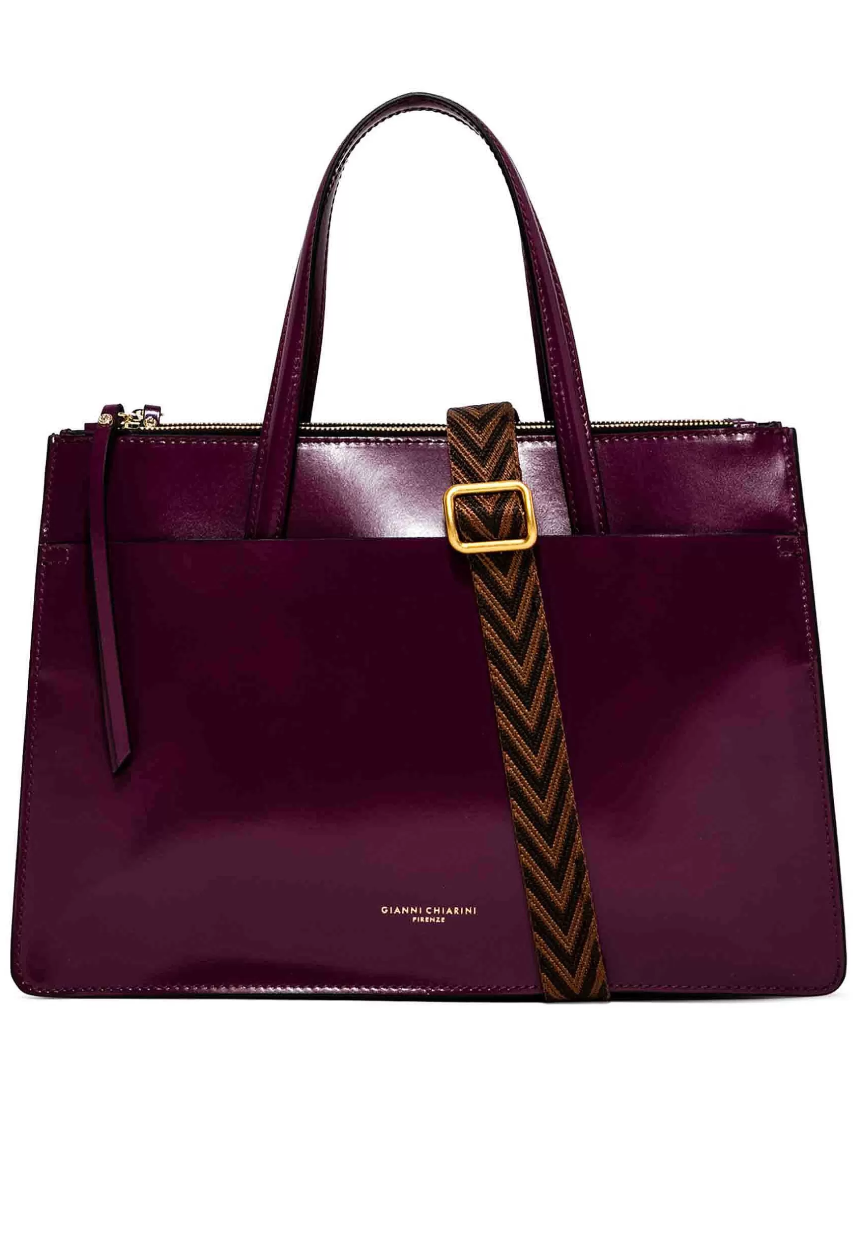 Borsa Donna A Tracolla Empire In Pelle Bordeaux Con Tracolla In Tessuto*Gianni Chiarini Store