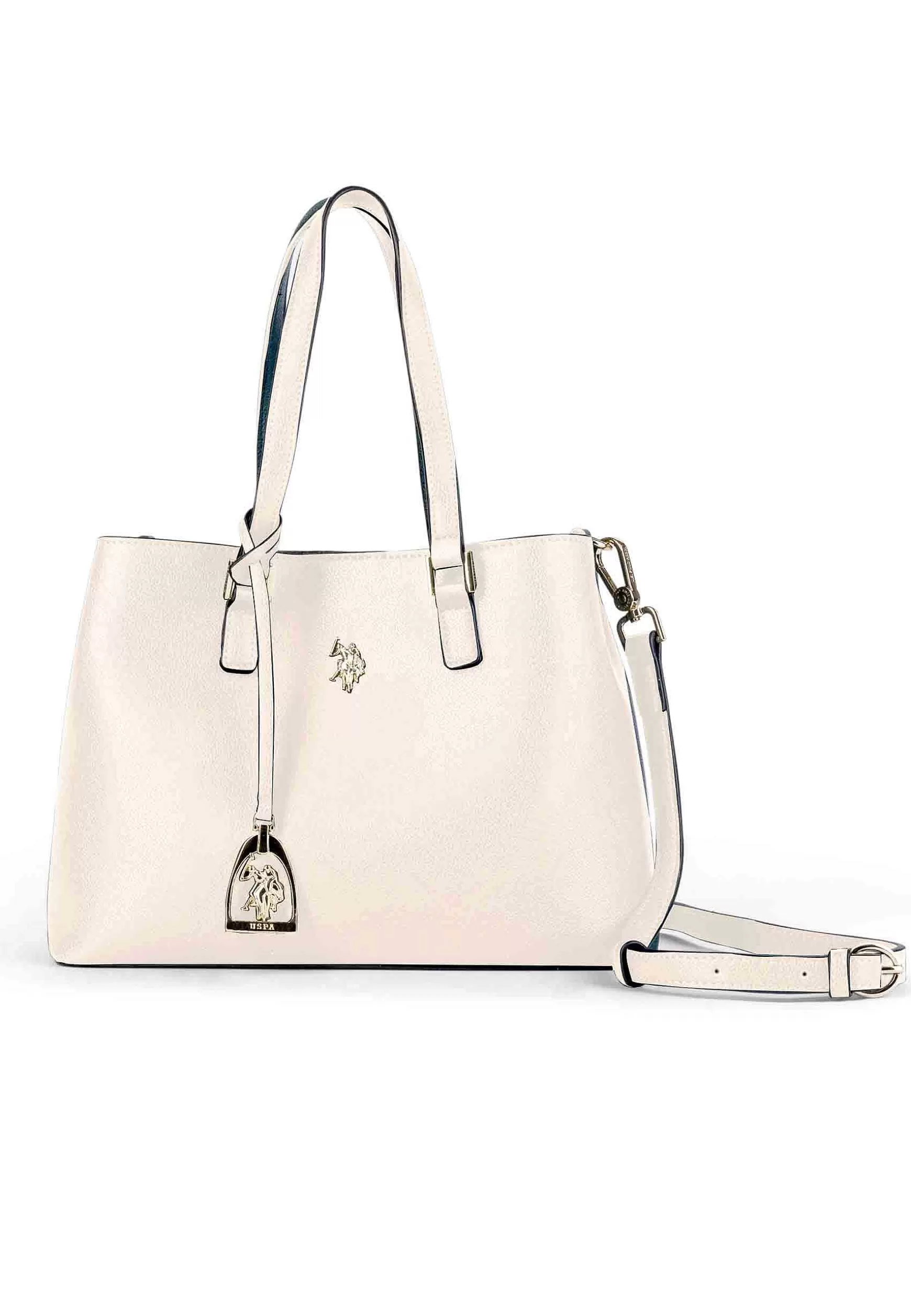Borsa Donna A Tracolla In Eco Pelle Bianca Con Doppi Manici Jones Double Handle*U.S. Polo Assn Discount