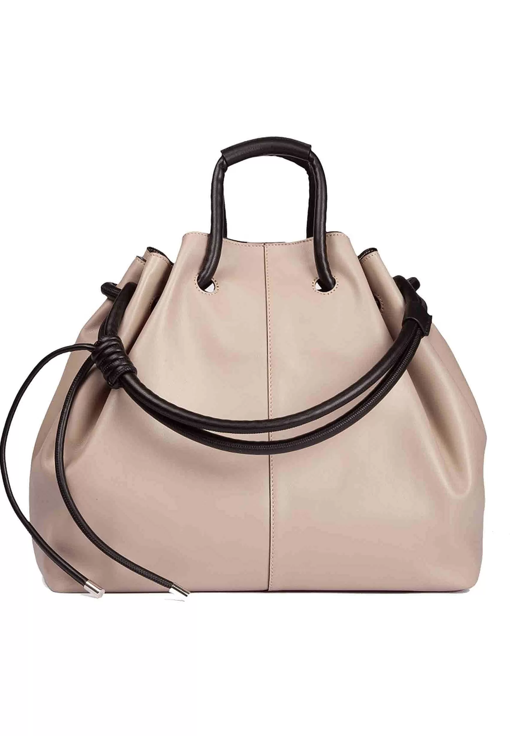 Borsa Donna A Tracolla In Pelle Beige Con Chiusura Coulisse*Roberta Gandolfi Discount