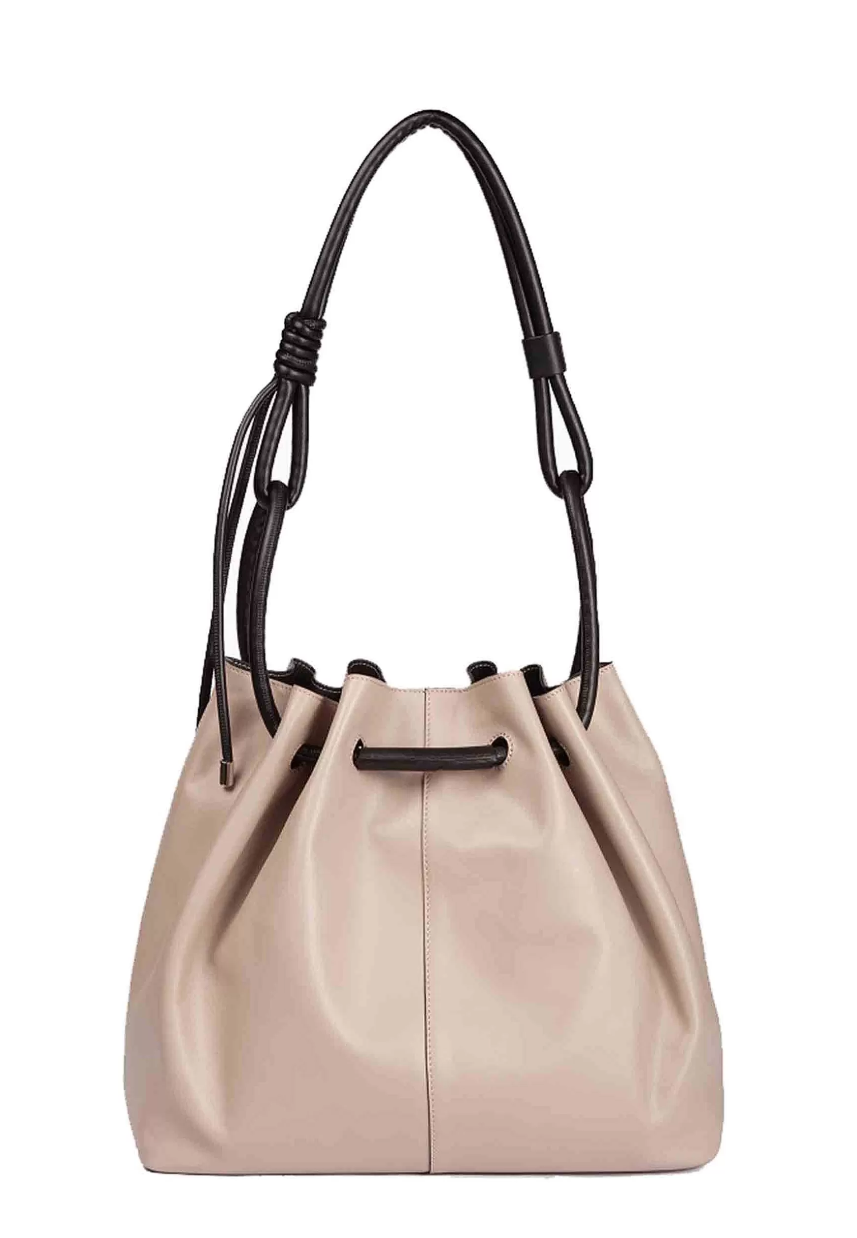 Borsa Donna A Tracolla In Pelle Beige Con Chiusura Coulisse*Roberta Gandolfi Discount