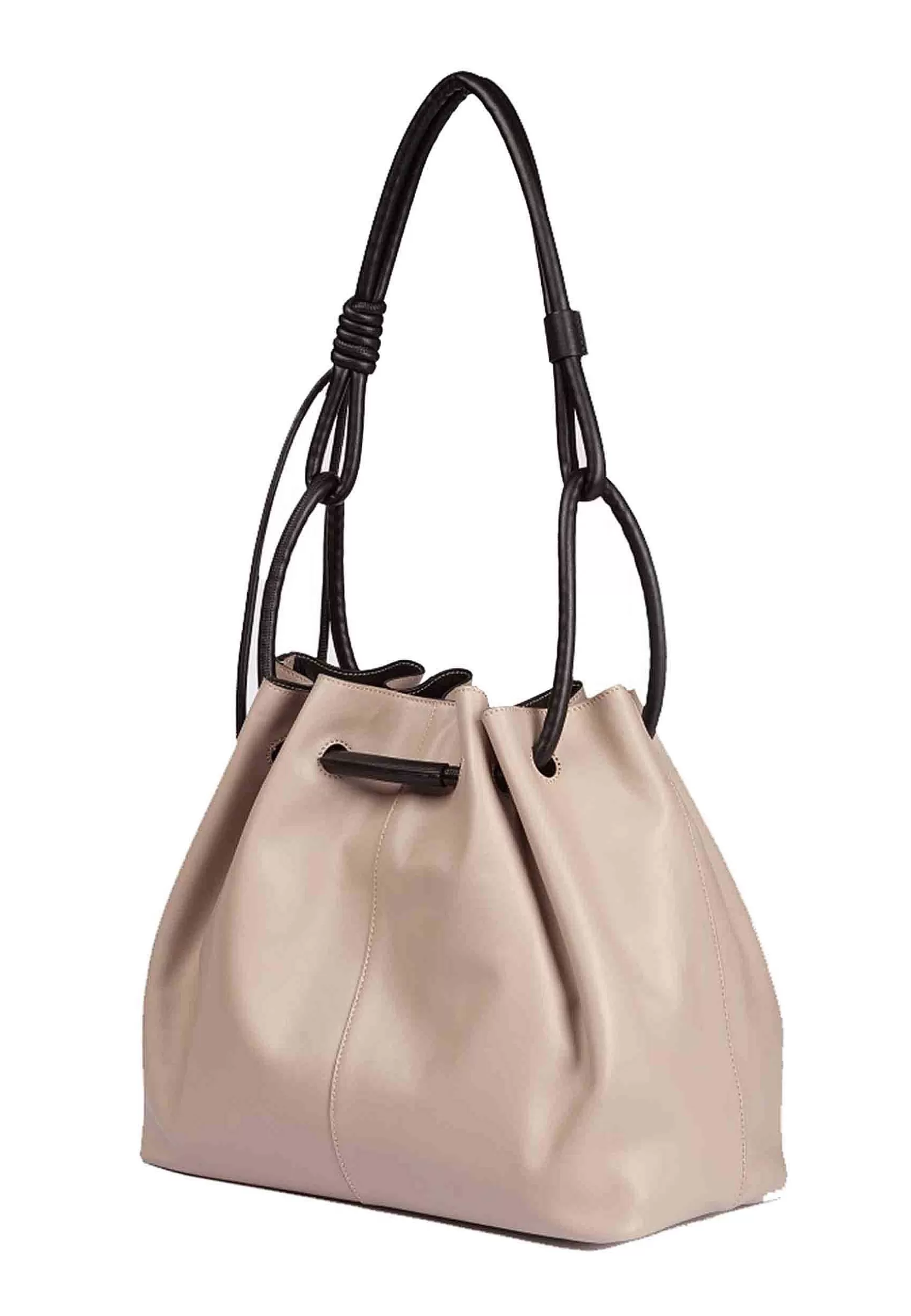 Borsa Donna A Tracolla In Pelle Beige Con Chiusura Coulisse*Roberta Gandolfi Discount
