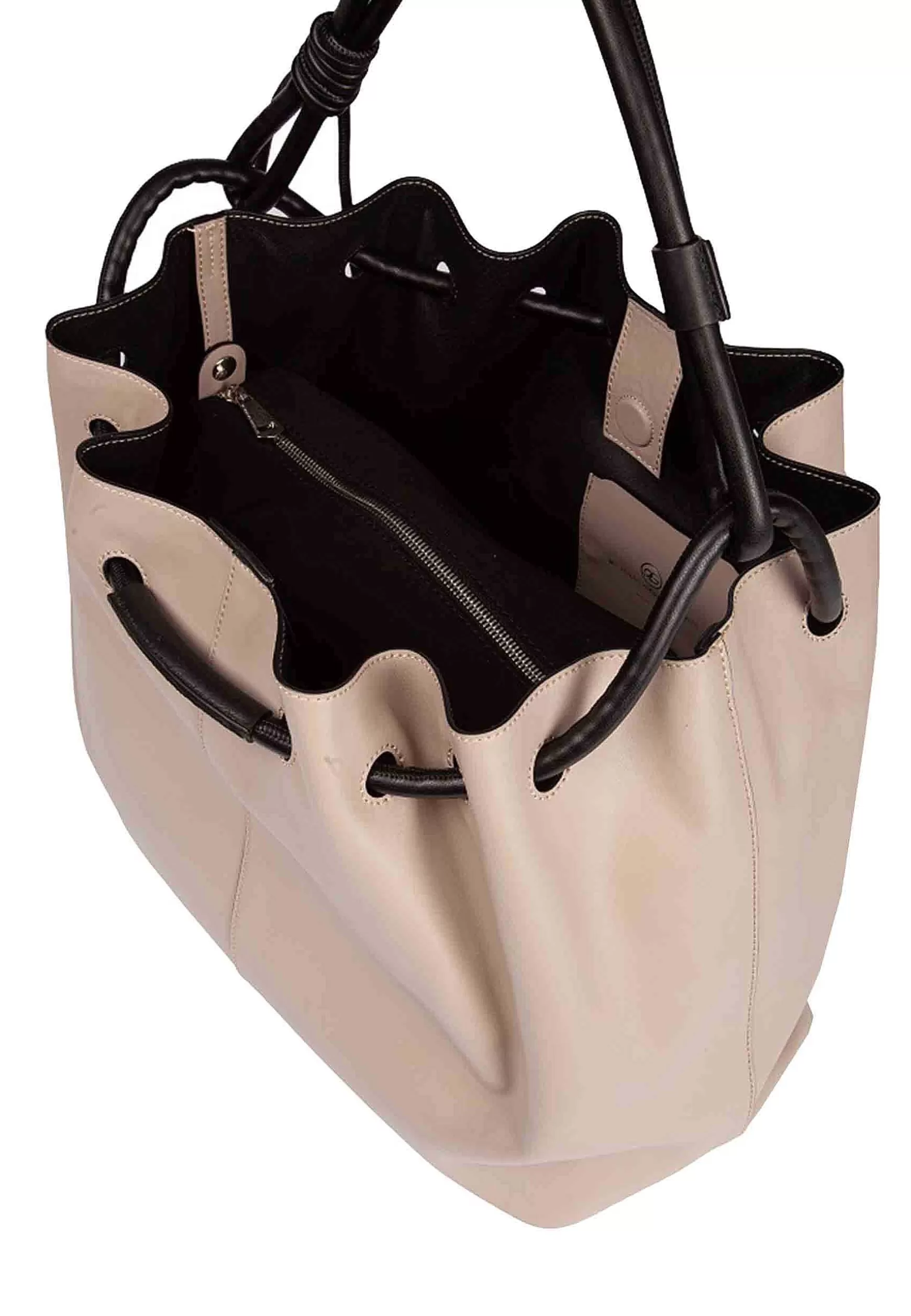 Borsa Donna A Tracolla In Pelle Beige Con Chiusura Coulisse*Roberta Gandolfi Discount