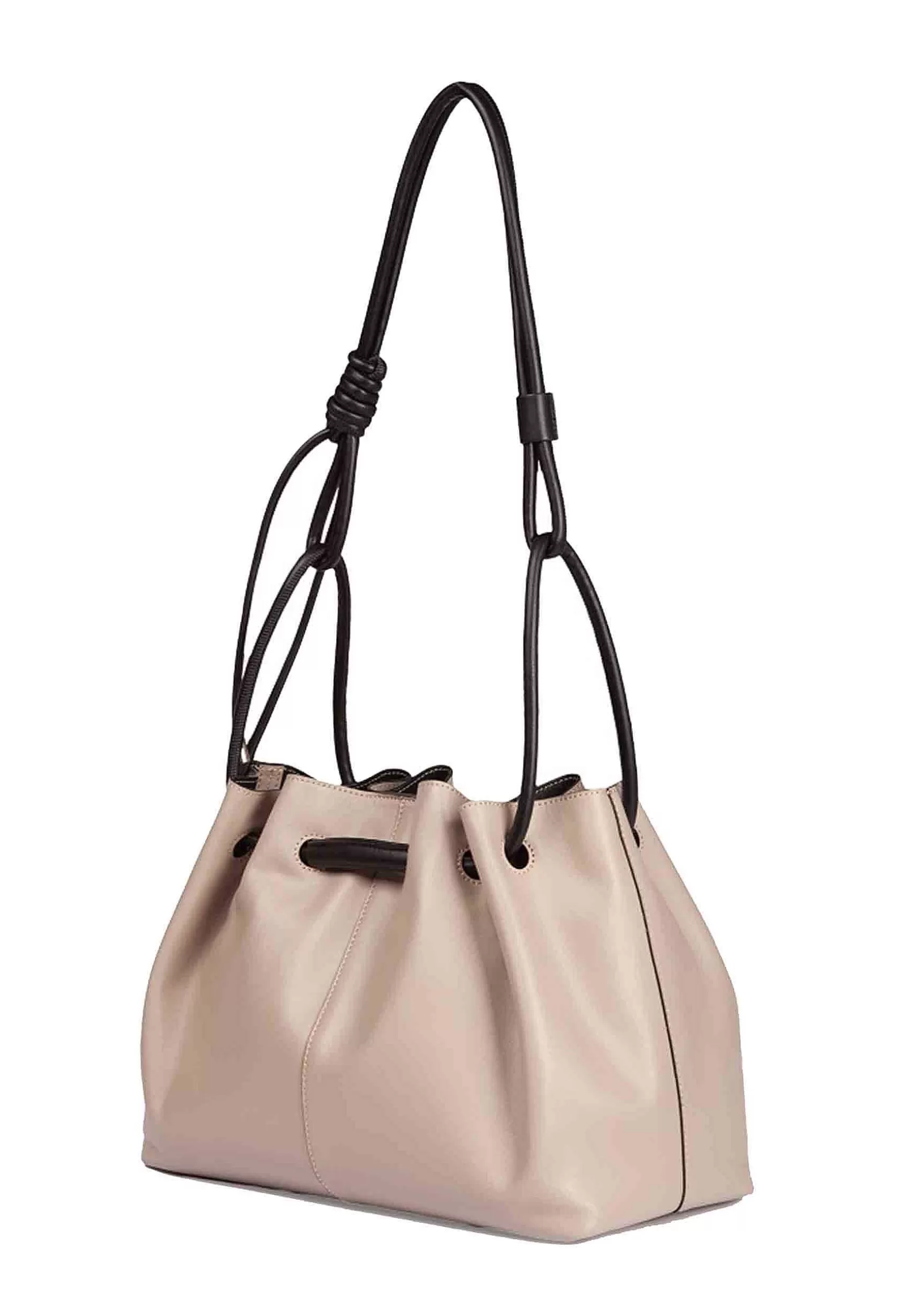 Borsa Donna A Tracolla In Pelle Beige Con Doppi Manici E Chiusura Coulisse*Roberta Gandolfi Clearance