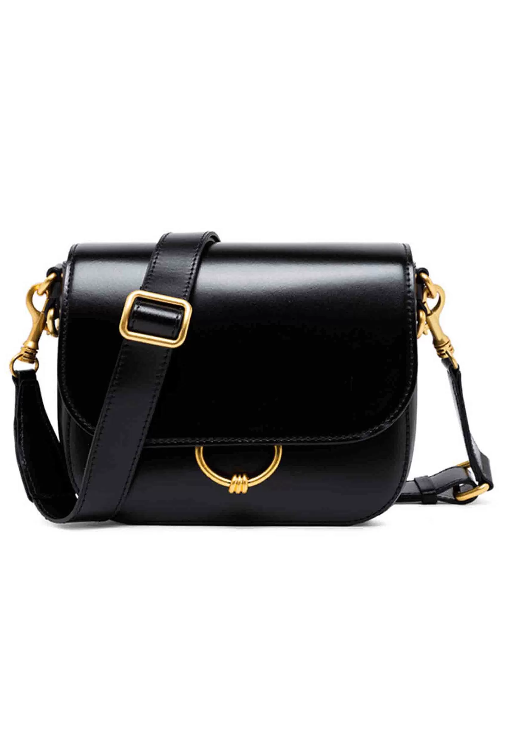 Borsa Donna A Tracolla Meg In Pelle Nera Con Accessori Oro*Gianni Chiarini Fashion