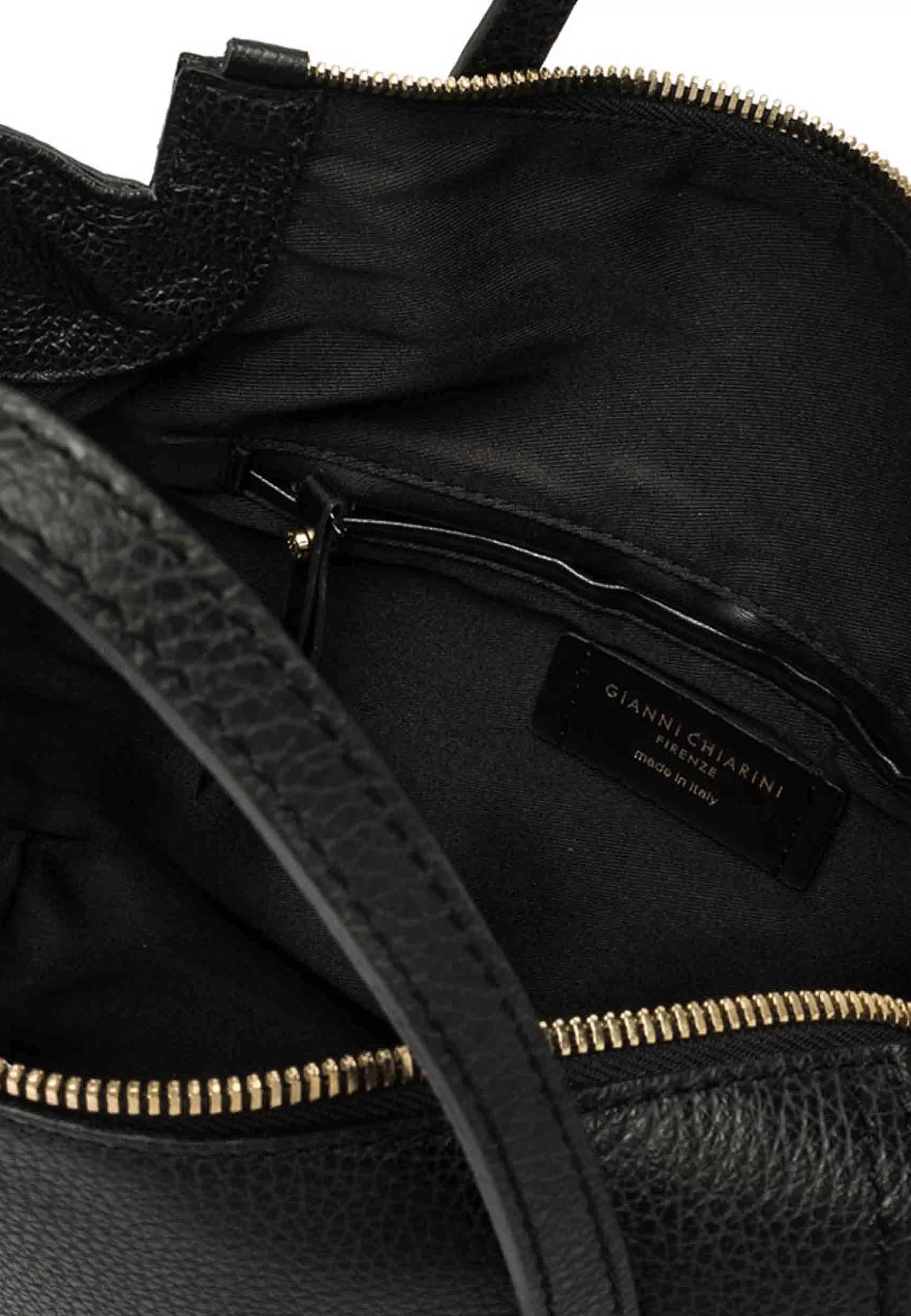 Borsa Donna A Tracolla Megan In Pelle Nera Con Doppi Manici In Pelle E Tracolla In Tessuto Spigato*Gianni Chiarini New