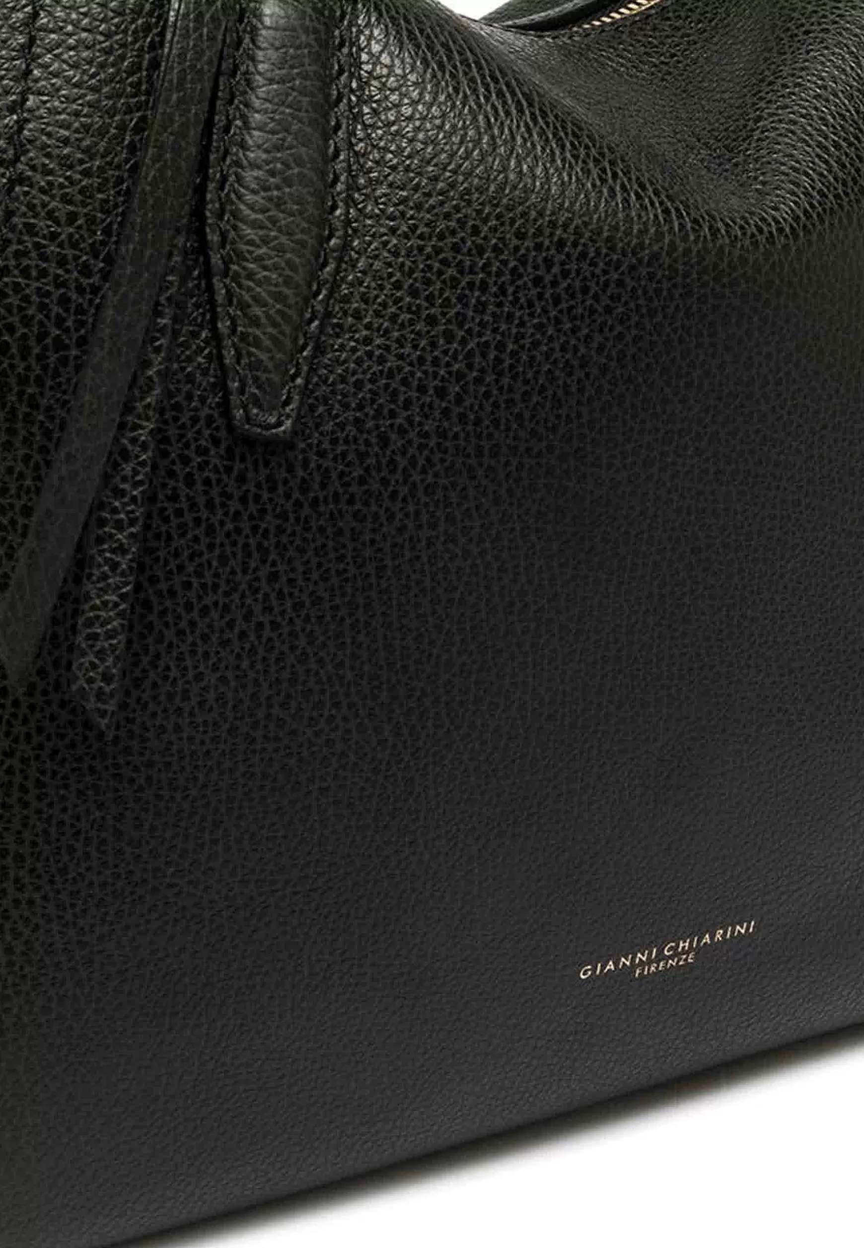 Borsa Donna A Tracolla Megan In Pelle Nera Con Doppi Manici In Pelle E Tracolla In Tessuto Spigato*Gianni Chiarini New