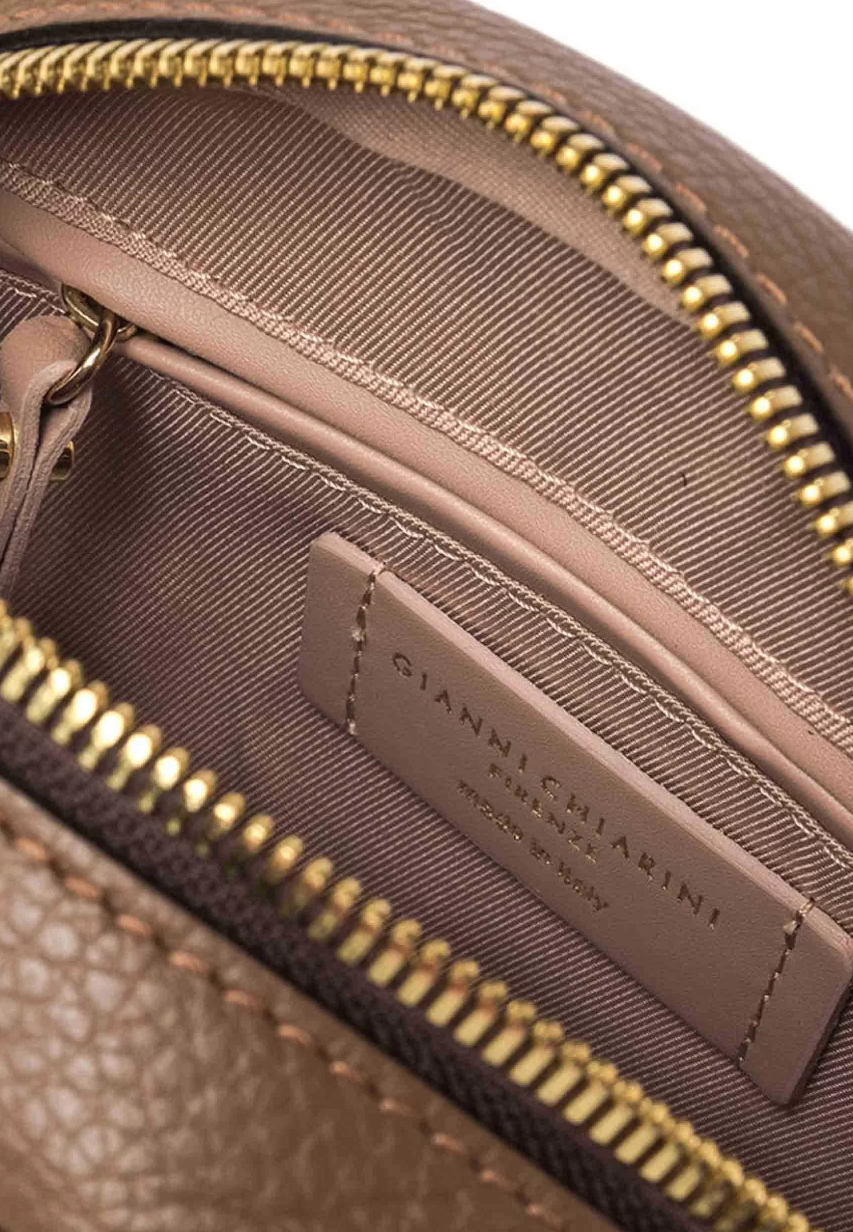 Borsa Donna A Tracolla Nina In Pelle Castoro Con Tracolla In Tessuto Rigato*Gianni Chiarini Sale
