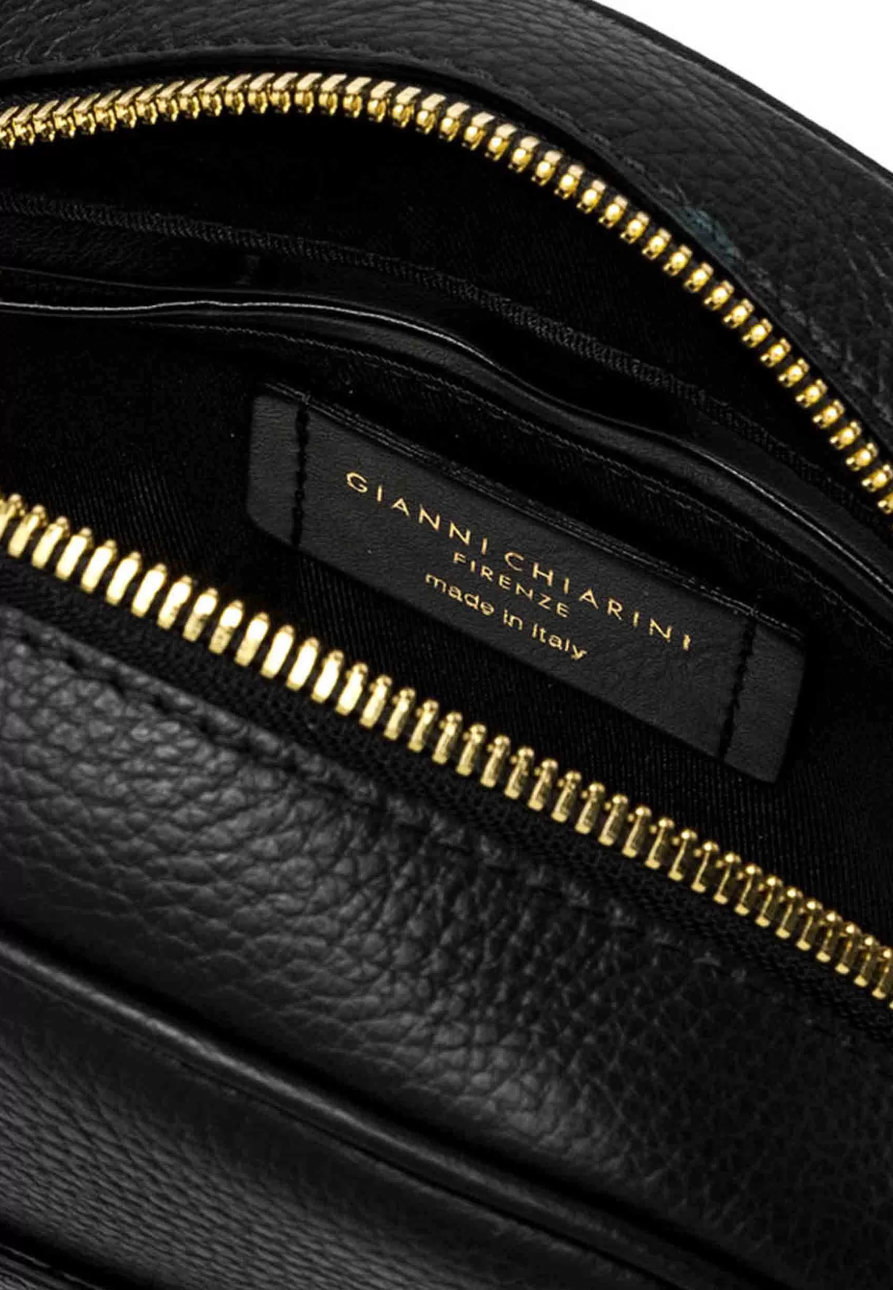 Borsa Donna A Tracolla Nina In Pelle Nera Con Tracolla In Tessuto Rigato*Gianni Chiarini Store