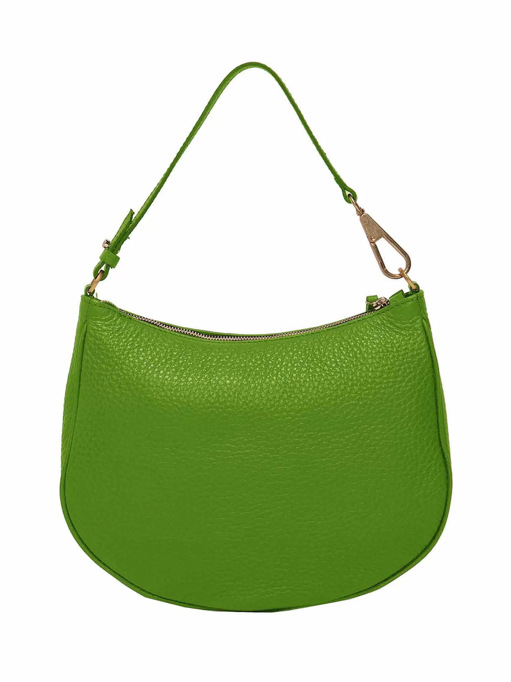 Borsa Donna Brook A Spalla In Pelle Verde Con Gancio Laterale In Oro E Doppie Tracolle*Gianni Chiarini Cheap