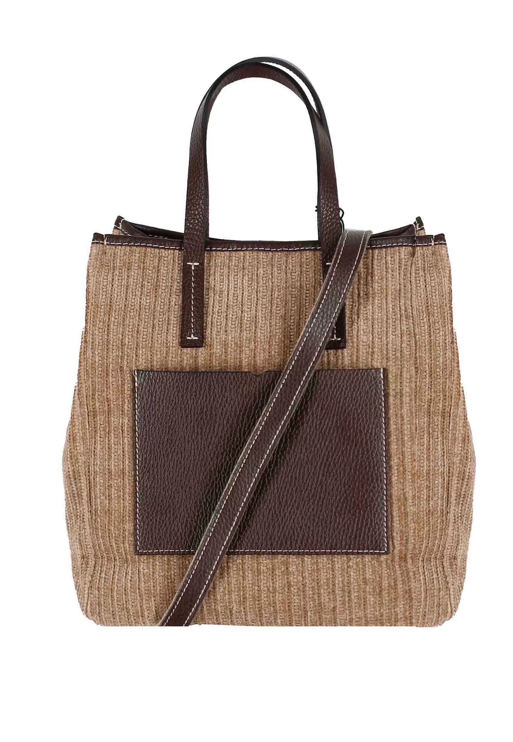 Borsa Donna Con Doppi Manici In Velluto Beige Con Tracolla*Kassiopea Hot