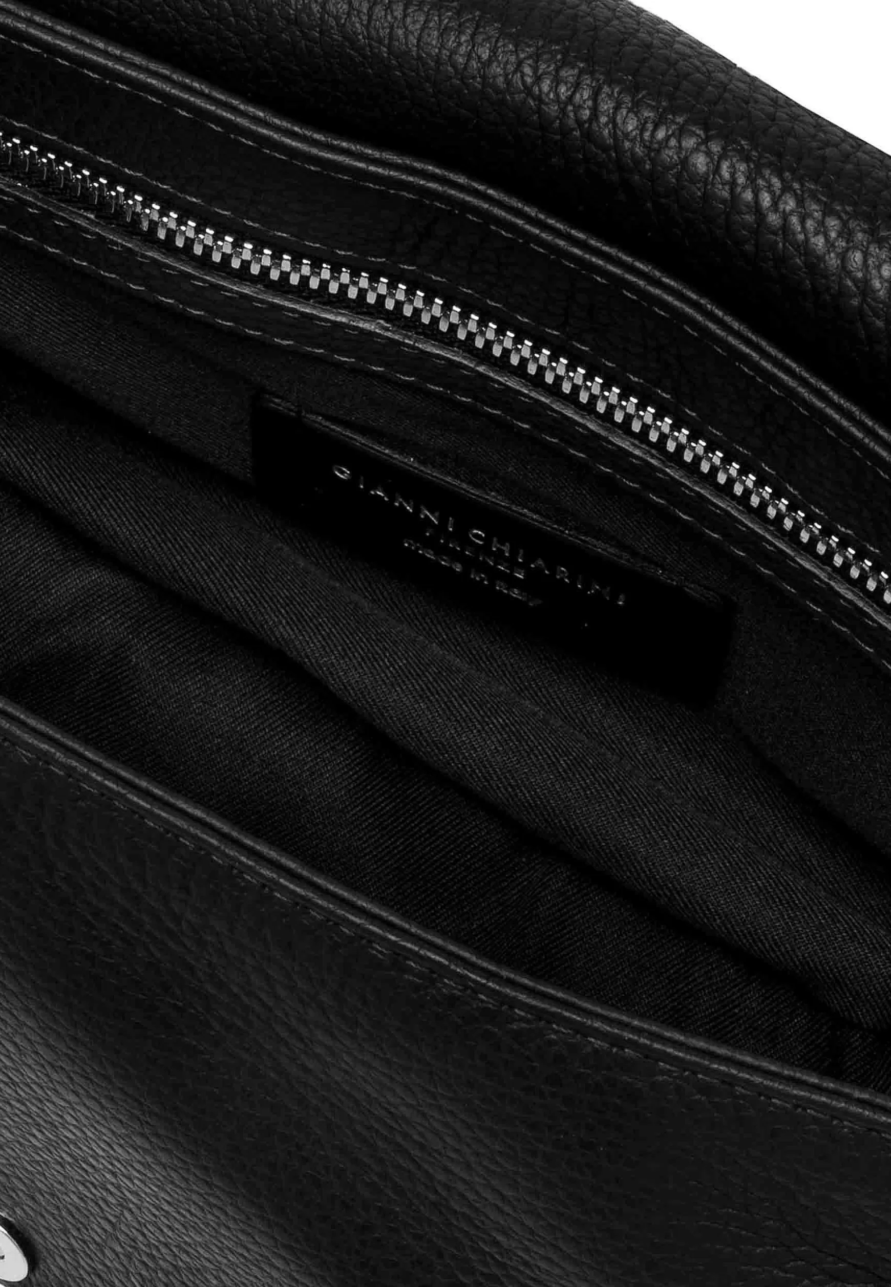 Borsa Donna Pochette A Tracolla Adele In Pelle Martellata Nera Con Manico E Tracolla*Gianni Chiarini Cheap