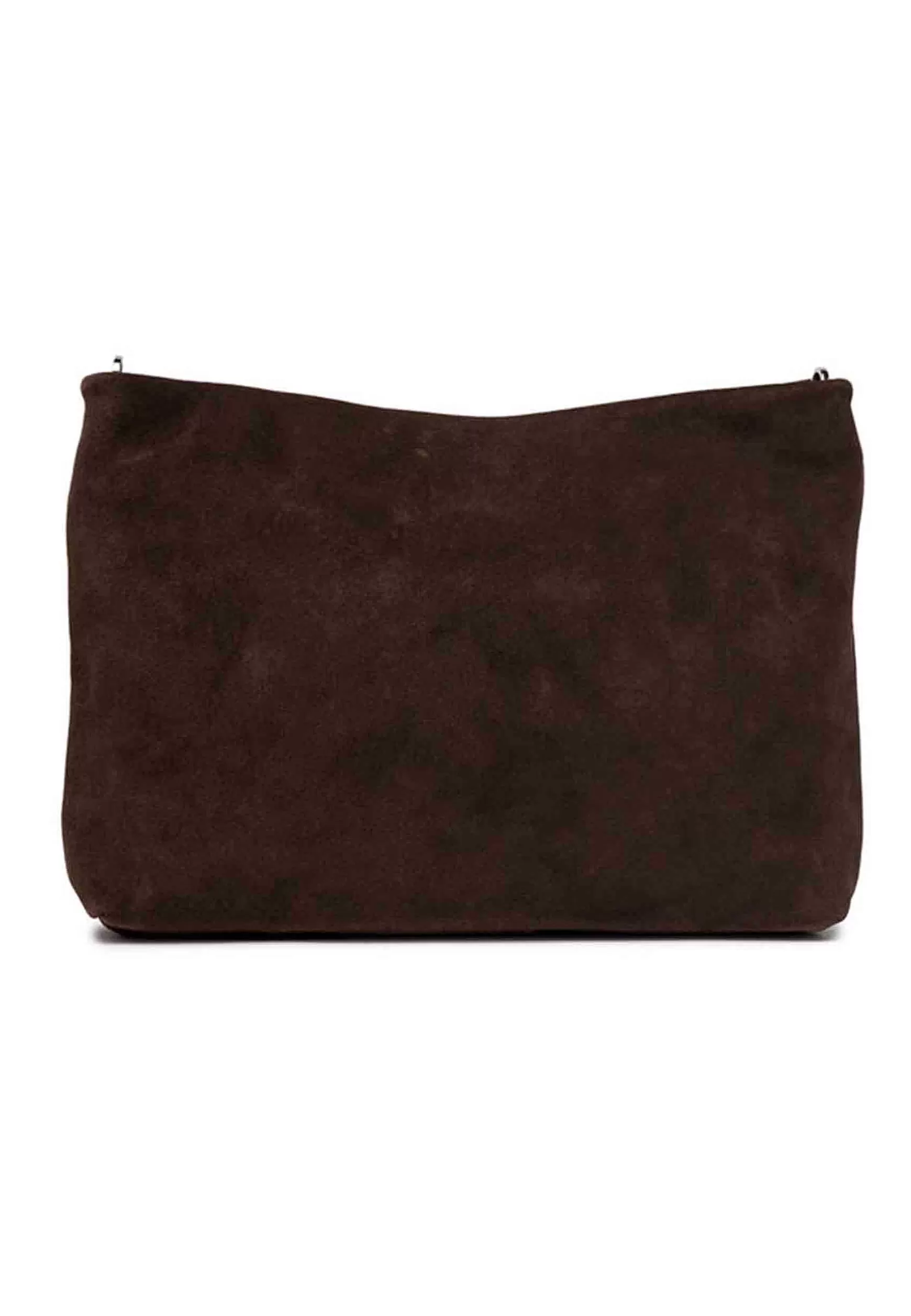 Borsa Donna Pochette Brenda In Camoscio Testa Di Moro Con Manico Pelle*Gianni Chiarini New