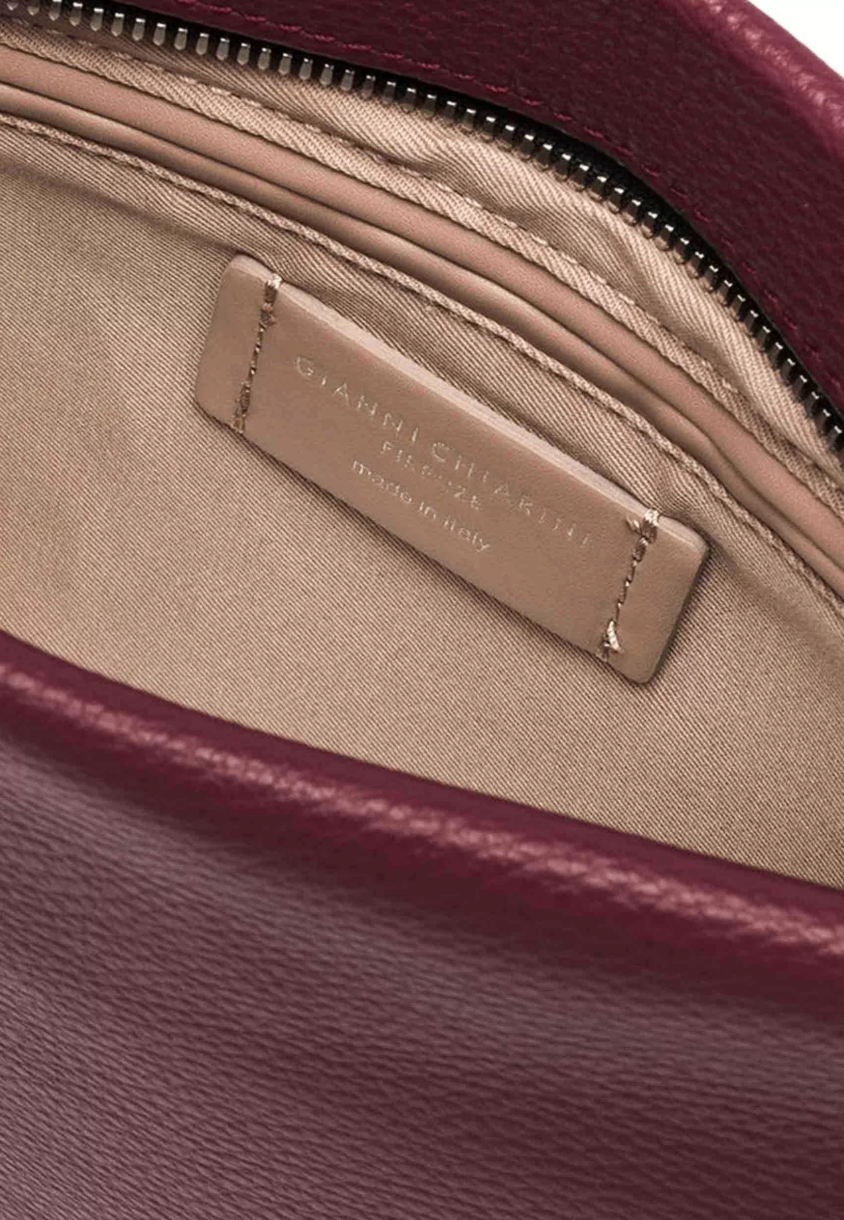 Borsa Donna Pochette Brenda In Pelle Bordeaux Con Manico In Resina*Gianni Chiarini Cheap