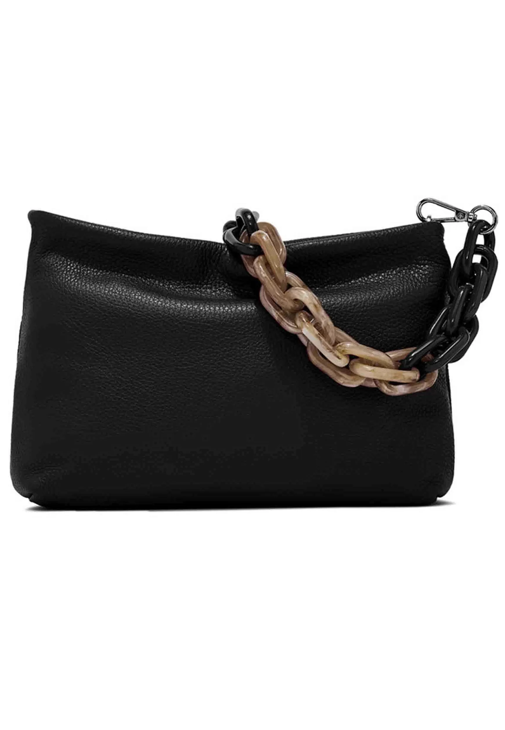 Borsa Donna Pochette Brenda In Pelle Nero Con Manico In Resina*Gianni Chiarini Fashion