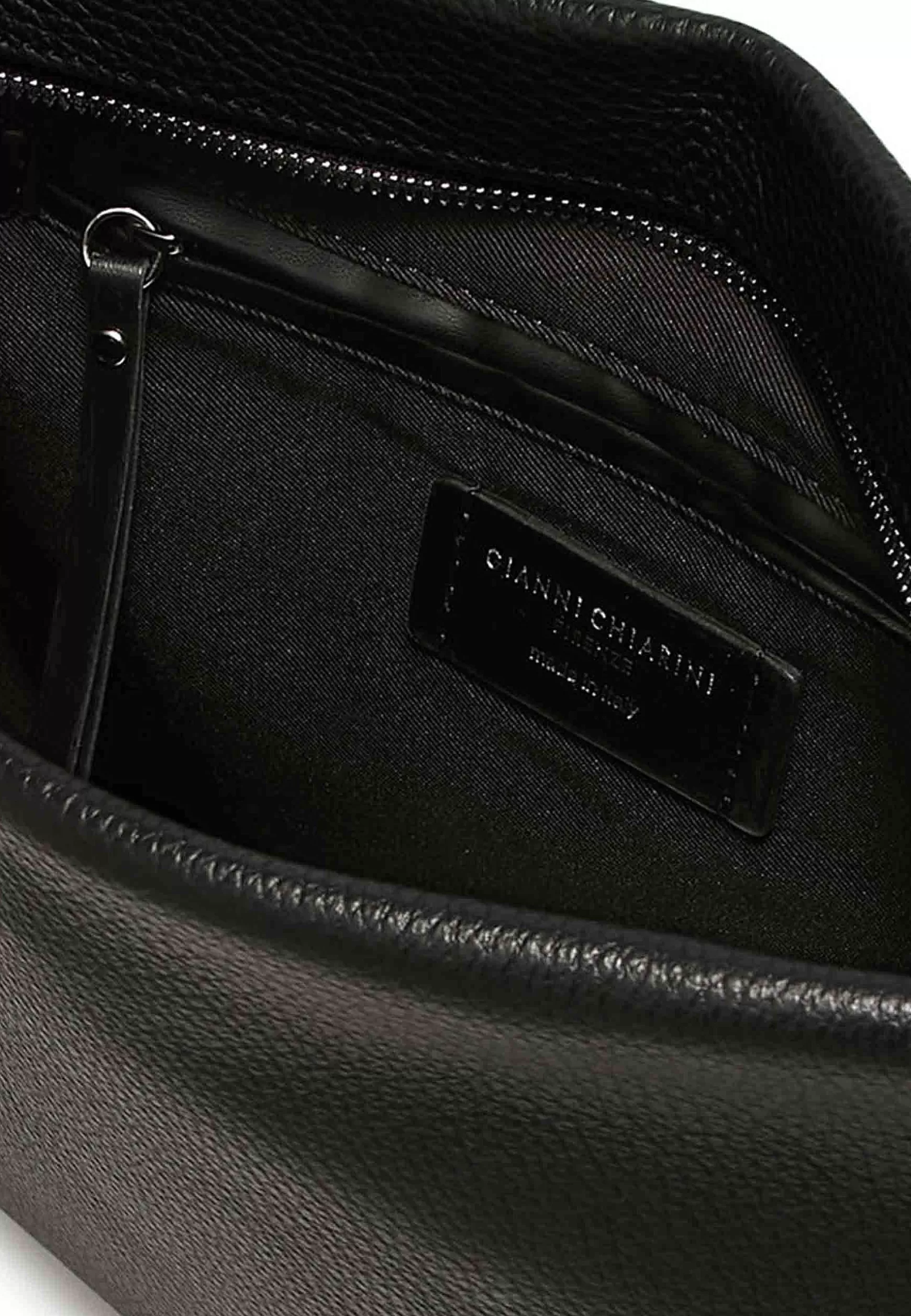 Borsa Donna Pochette Brenda Maxi In Pelle Nera Con Manico In Resina*Gianni Chiarini Fashion