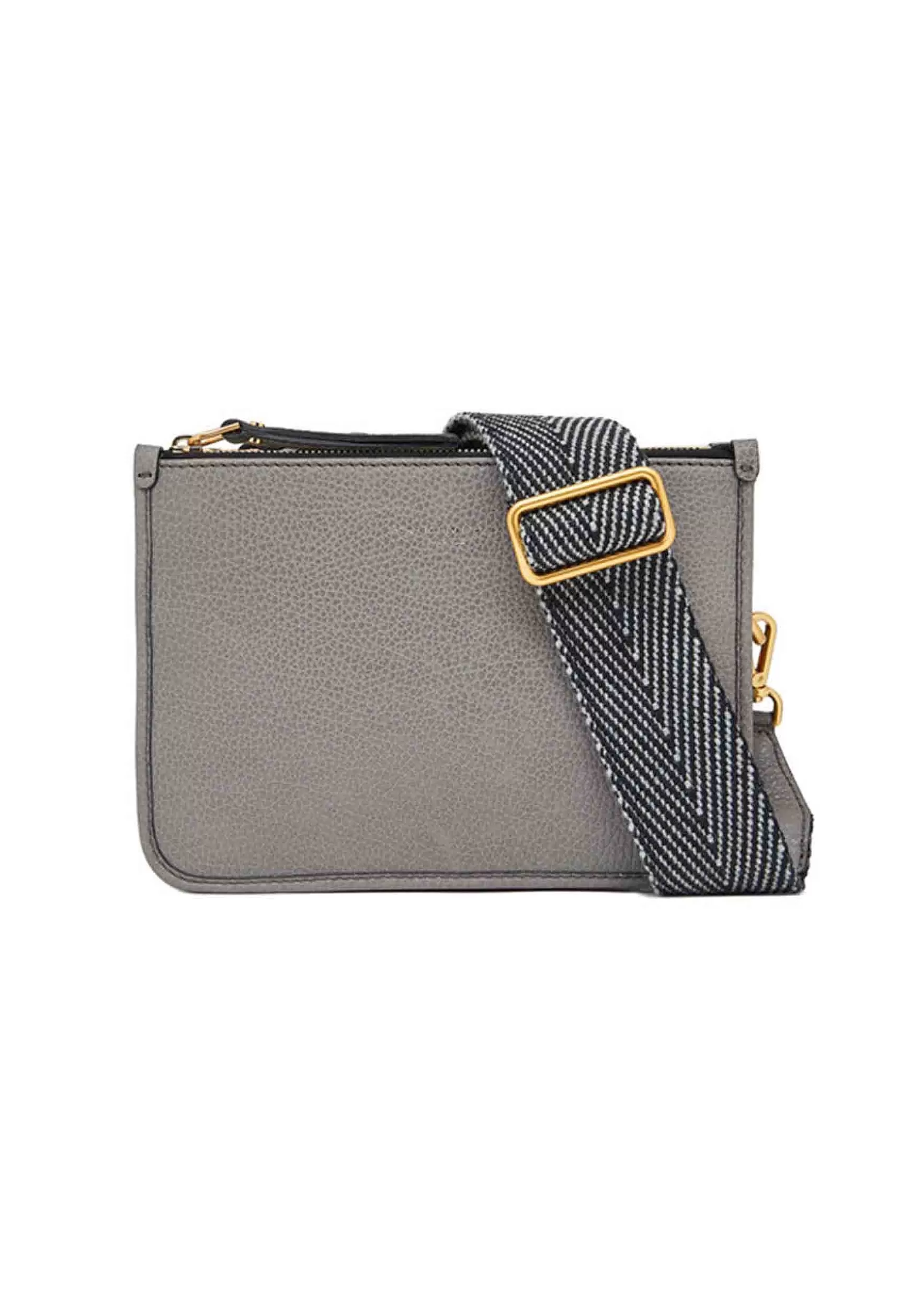 Borsa Donna Pochette Debbie New In Pelle Grigia Con Tracolla In Tessuto*Gianni Chiarini Fashion