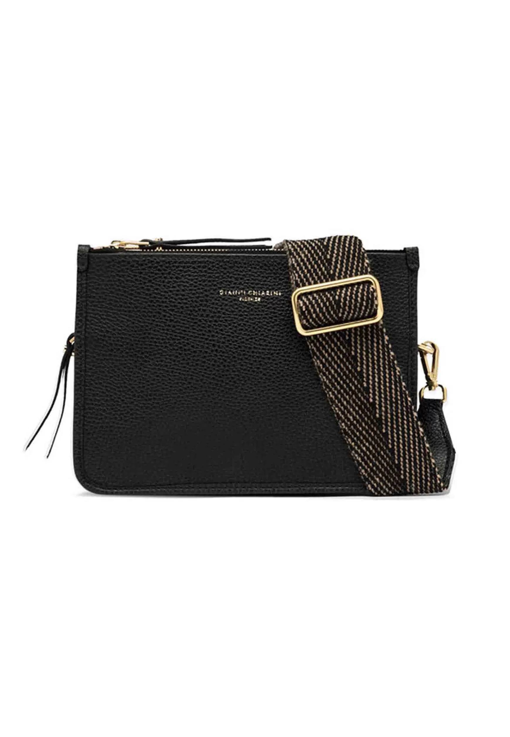 Borsa Donna Pochette Debbie New In Pelle Nera Con Tracolla In Tessuto*Gianni Chiarini Shop