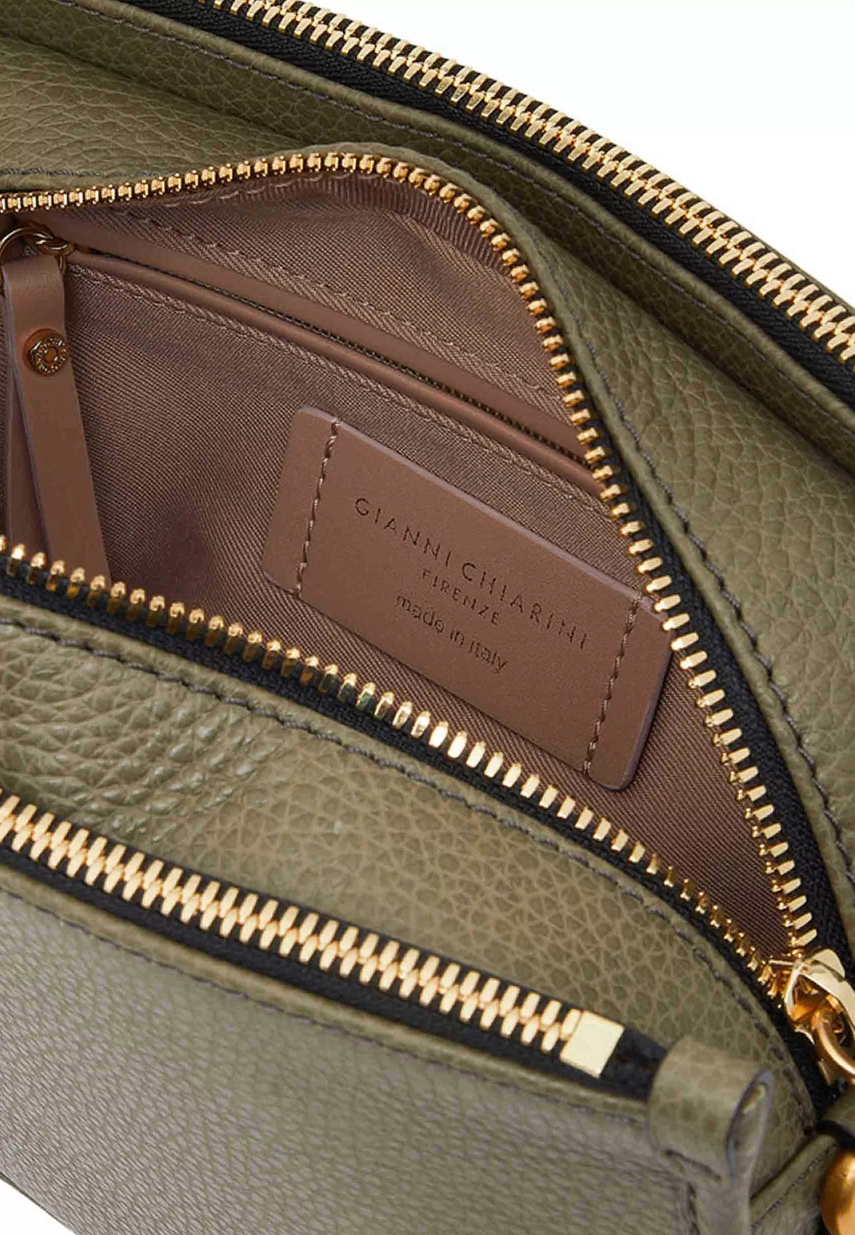 Borsa Donna Pochette Debbie New In Pelle Verde Con Tracolla In Tessuto*Gianni Chiarini Shop