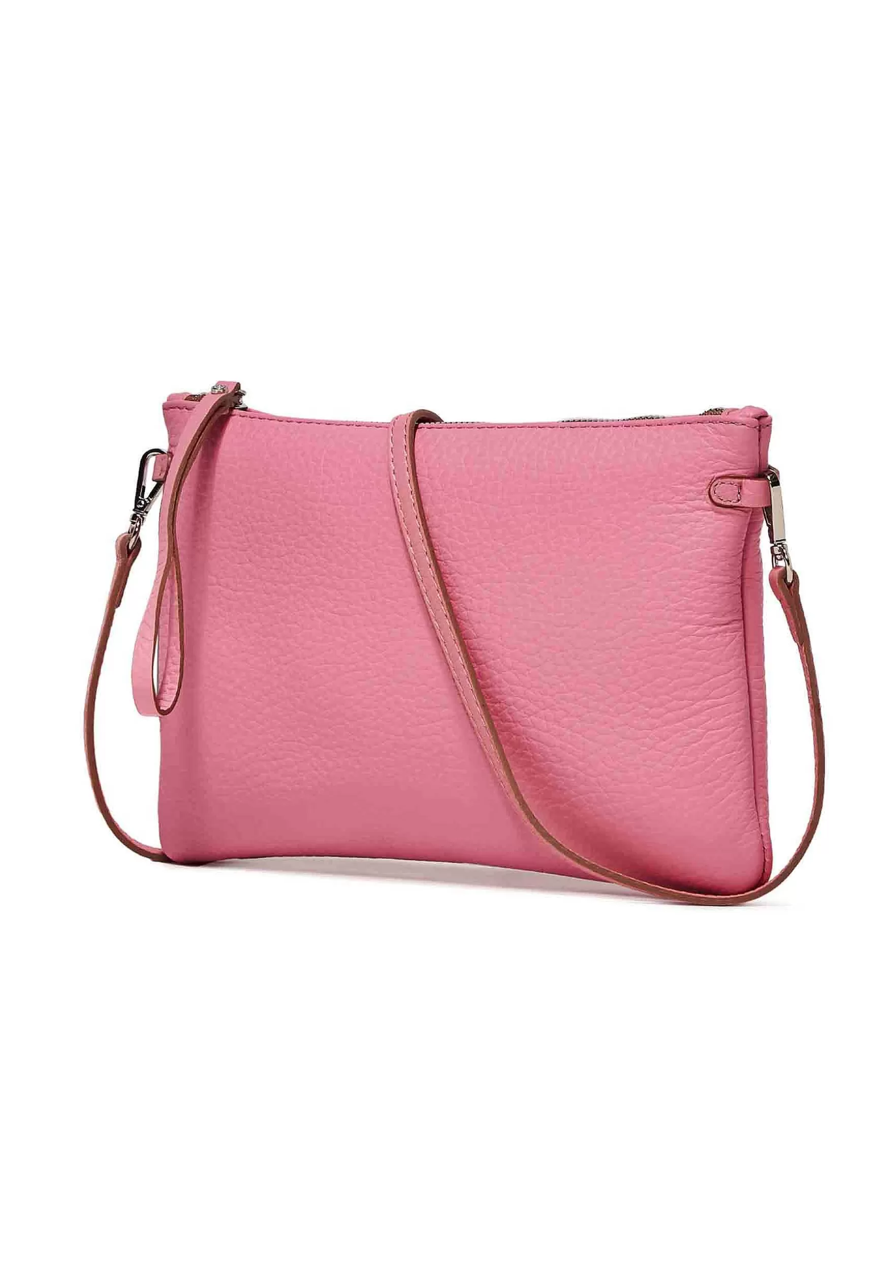 Borsa Donna Pochette Hermy In Pelle Rosa E Naturale Con Manico A Bracciale E Tracolla In Pelle*Gianni Chiarini Store