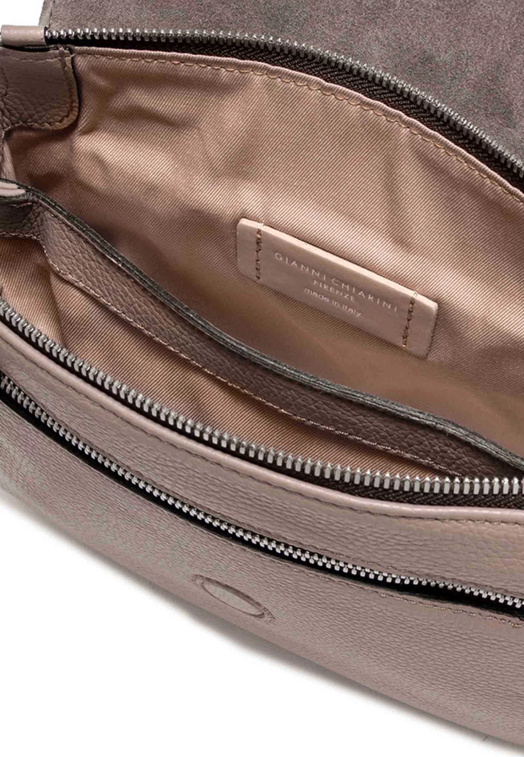 Borsa Donna Pochette Three In Pelle Beige Con Patta Tracolla Removibile*Gianni Chiarini Best