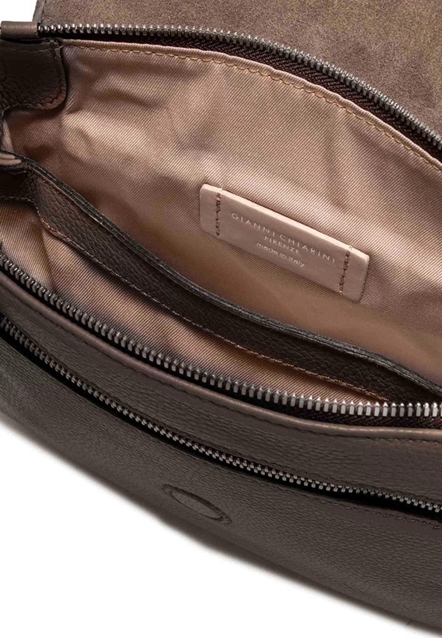 Borsa Donna Pochette Three In Pelle Corteccia Con Patta Tracolla Removibile*Gianni Chiarini Store
