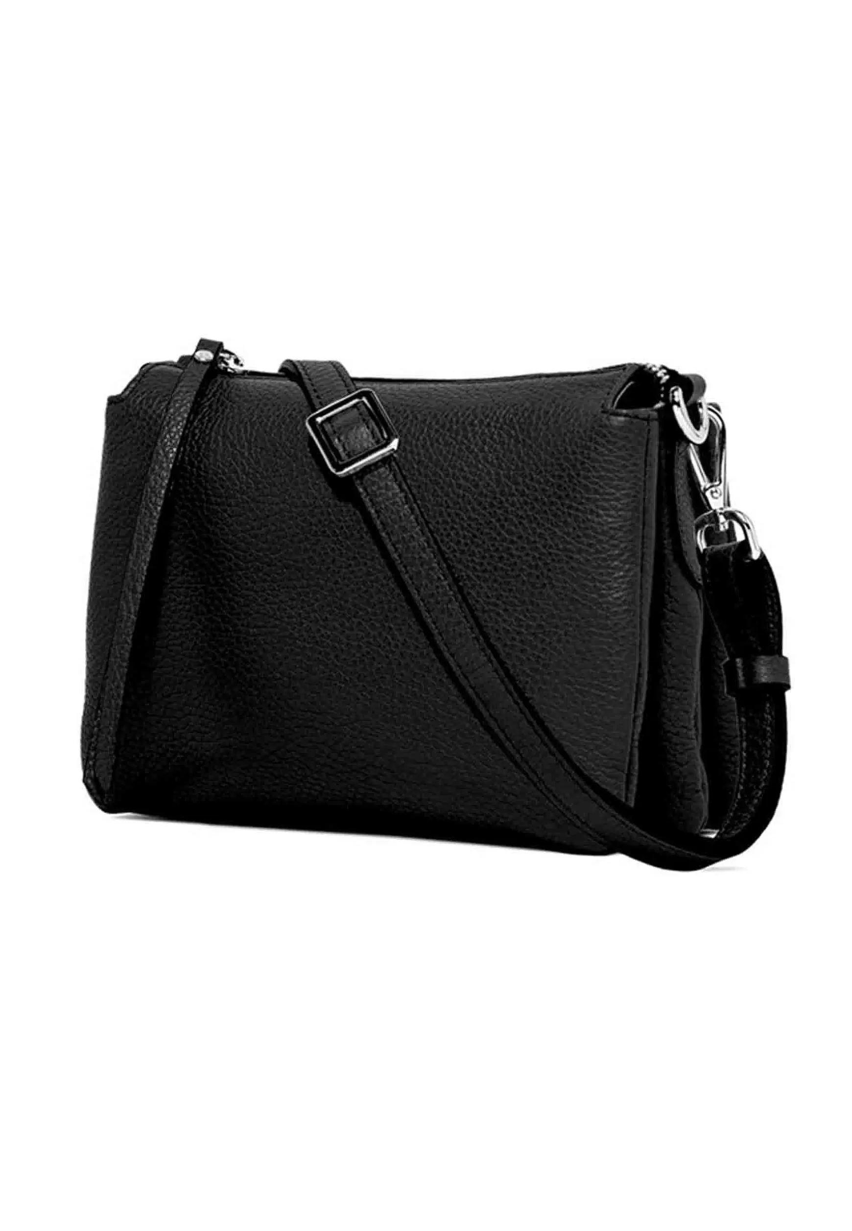 Borsa Donna Pochette Three In Pelle Nera Con Tracolla Removibile In Tono*Gianni Chiarini Discount