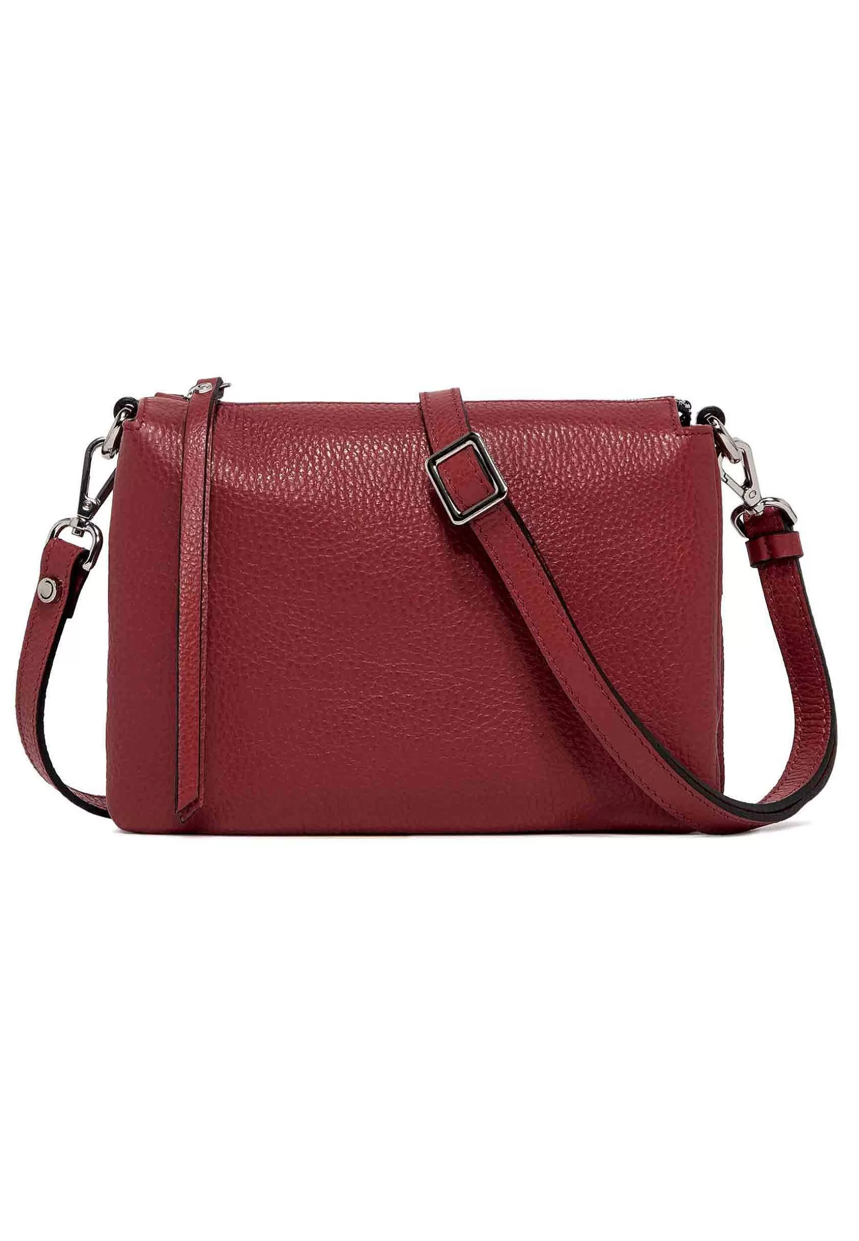 Borsa Donna Pochette Three In Pelle Rossa Scura Con Tracolla Removibile In Tono*Gianni Chiarini Online