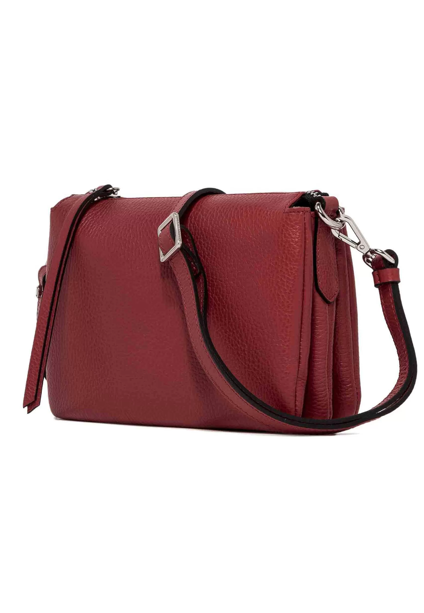 Borsa Donna Pochette Three In Pelle Rossa Scura Con Tracolla Removibile In Tono*Gianni Chiarini Online