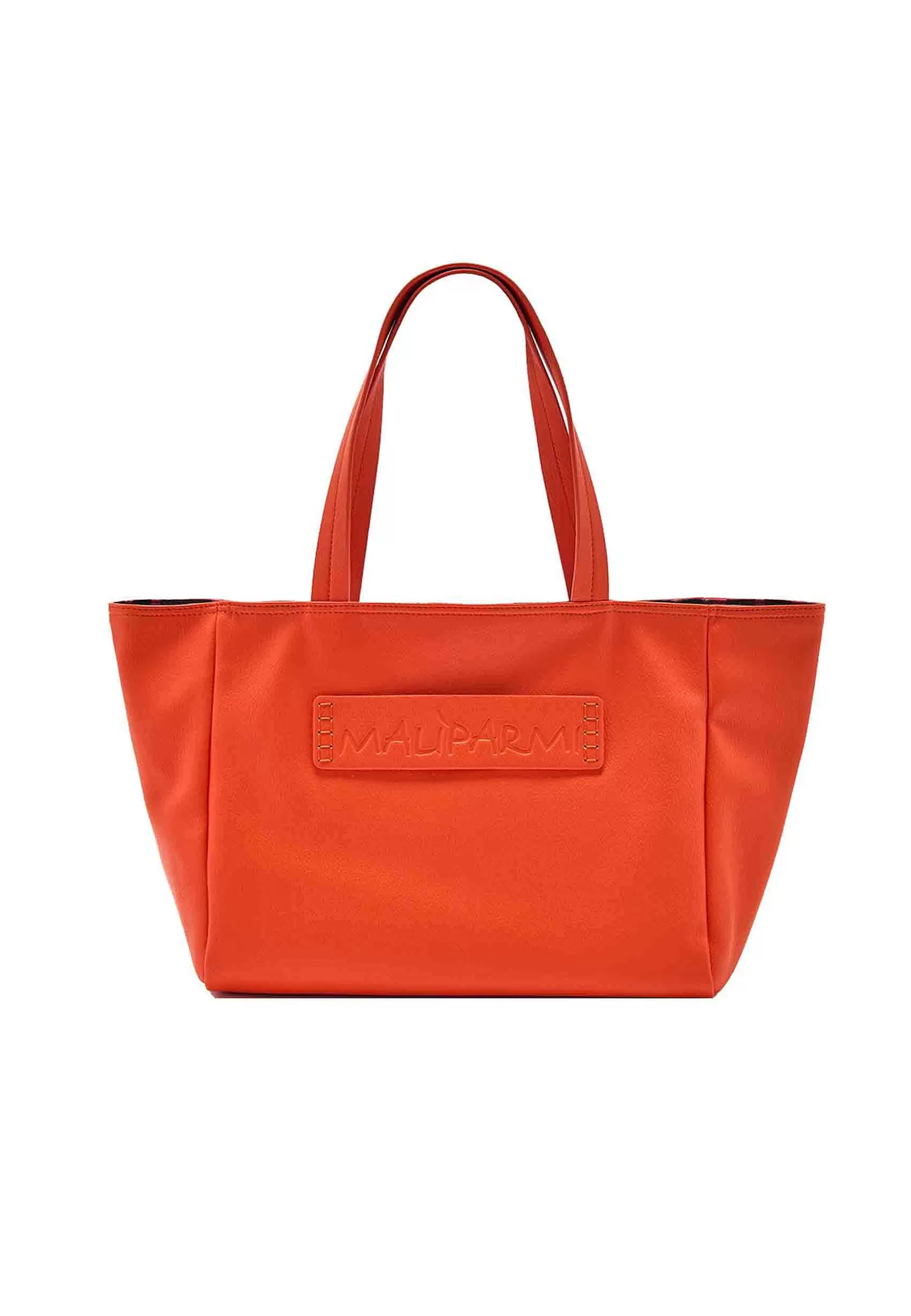 Borsa Donna Shopping Double Face In Ecopelle Arancione Con Doppi Manici*Maliparmi Cheap