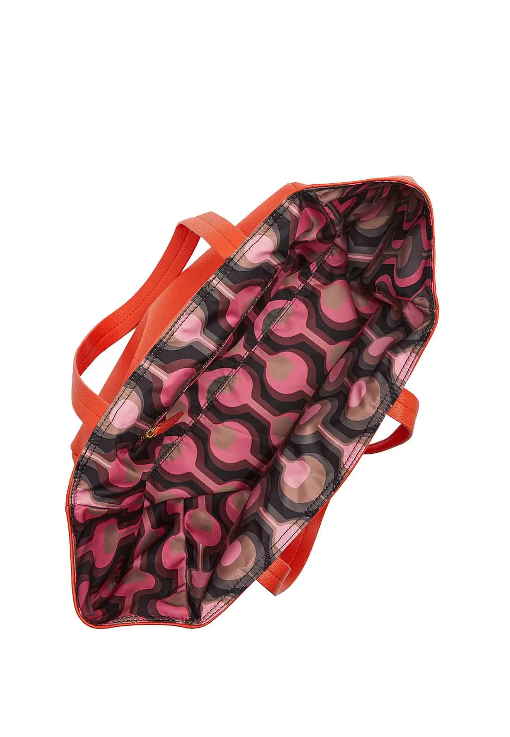 Borsa Donna Shopping Double Face In Ecopelle Arancione Con Doppi Manici*Maliparmi Cheap