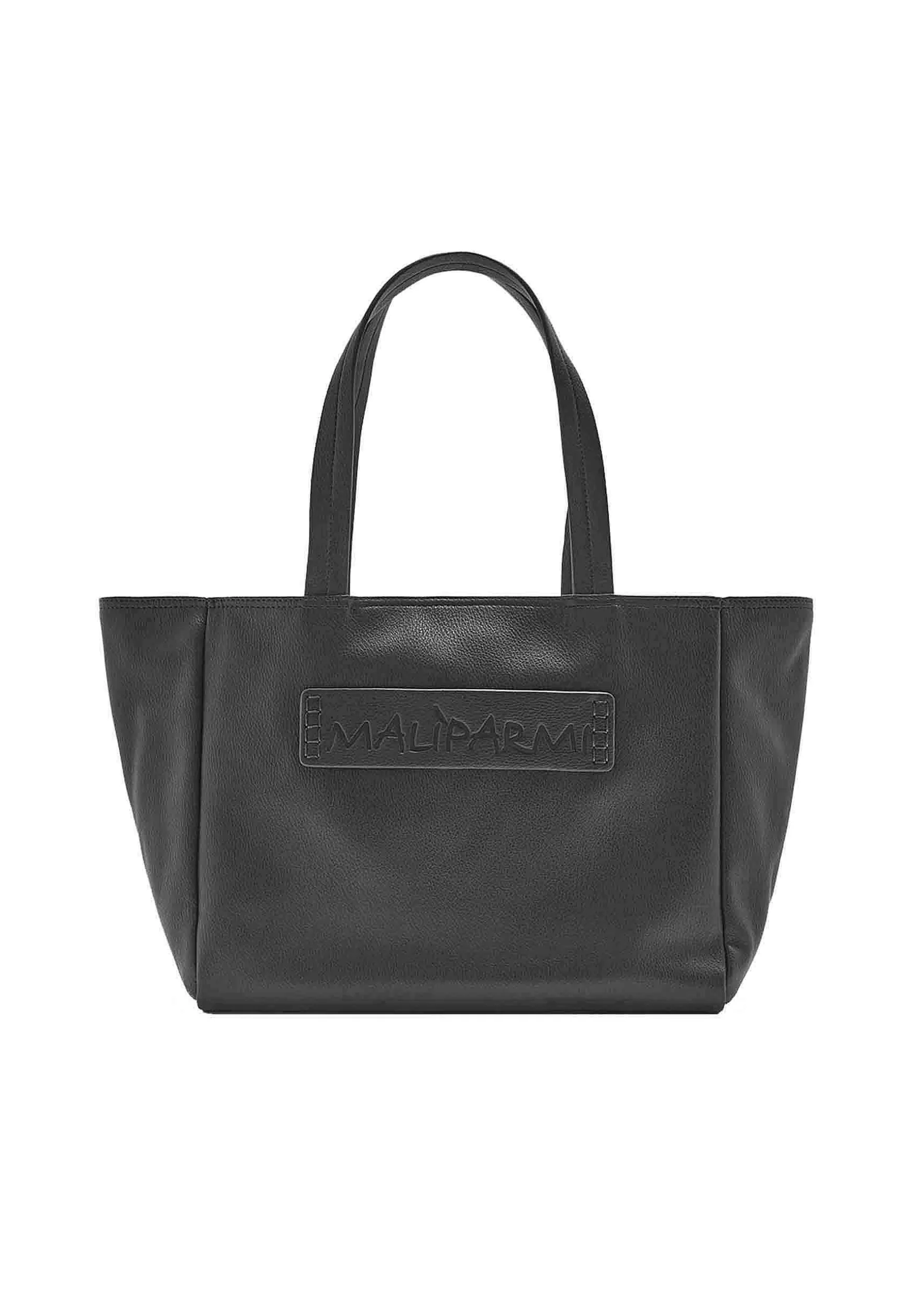 Borsa Donna Shopping Double Face In Ecopelle Nera Con Doppi Manici*Maliparmi Best