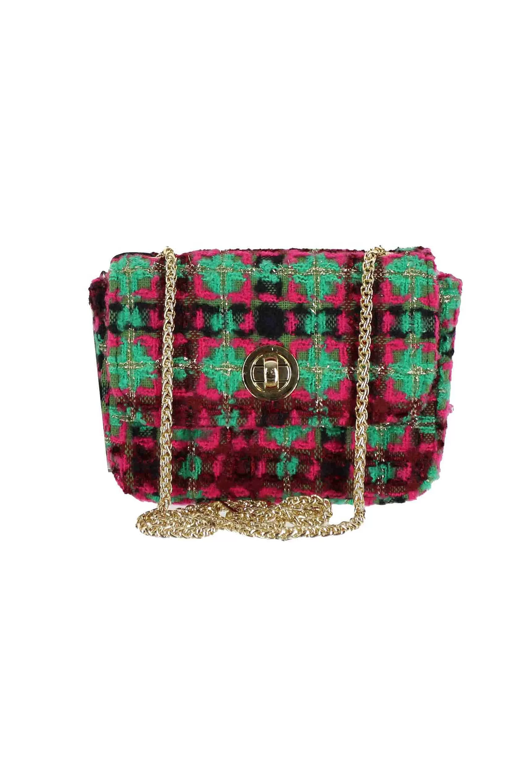 Borsa Pochette Donna In Lana Boucle Rossa Con Catena Oro*Kassiopea Sale