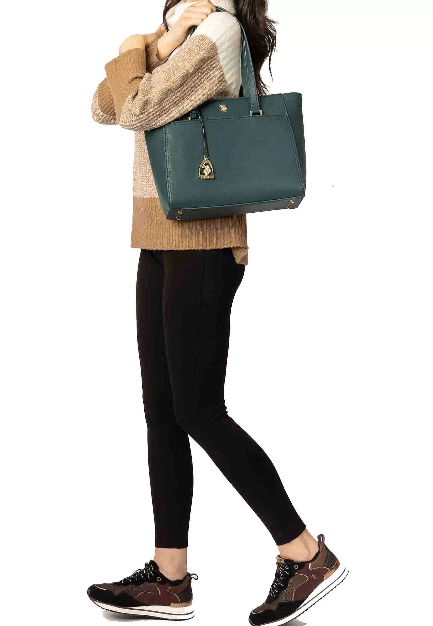 Borsa Shopping Da Donna In Eco Pelle Nera Con Doppi Manici Jones*U.S. Polo Assn Shop