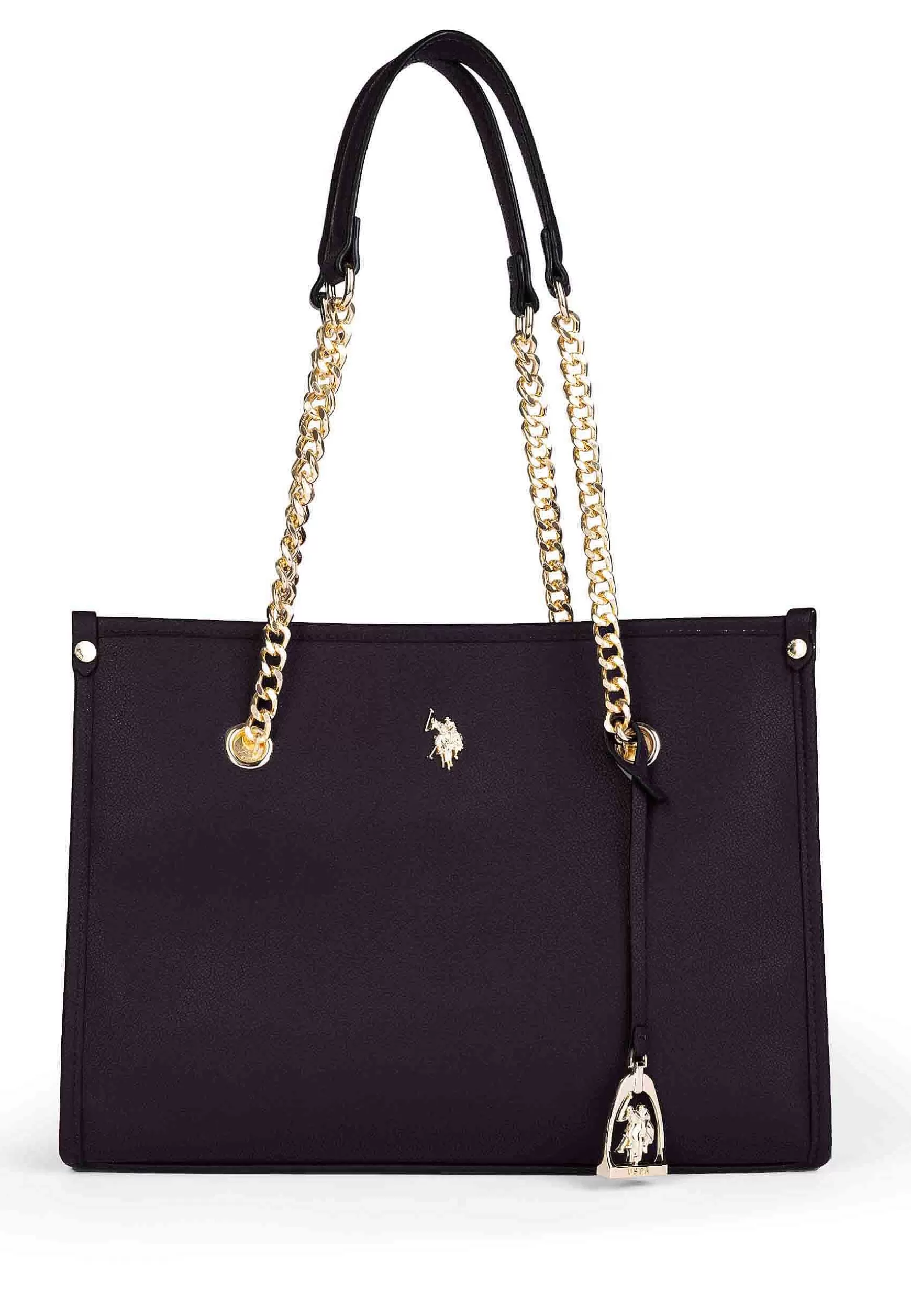 Borsa Shopping Donna In Eco Pelle Nera Con Manici A Catena Jones Shopping*U.S. Polo Assn Online